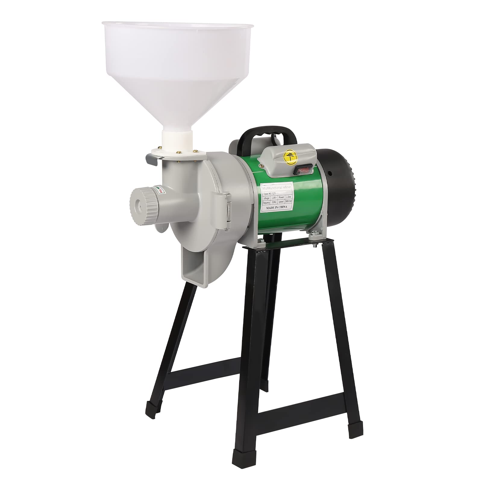 2200W Commercial Electric Grain Mill Grinder - Heavy Duty Wet & Dry Milling Machine for Corn, Wheat, Flour, Cereals | 110V 2800RPM with Funnel | Perfect for Bakeries, Farms & Home Kitchens