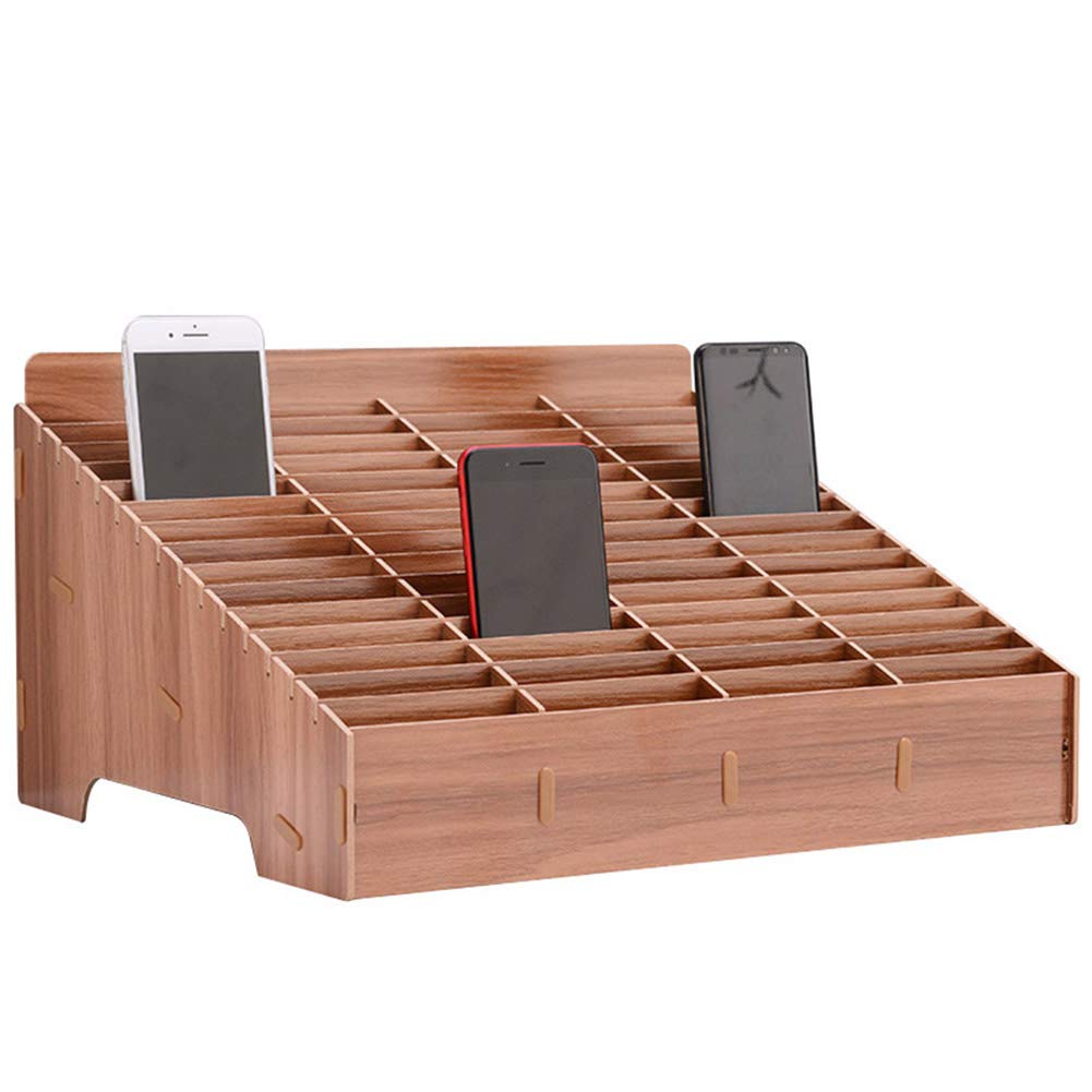 VALINK Multi-Grid Wooden Phone Organizer - Desktop Cell Phone Storage Box for Office, Classroom & Retail Display | Perfect for Organizing Phones, Tablets & Accessories in Workspaces, Stores & Homes