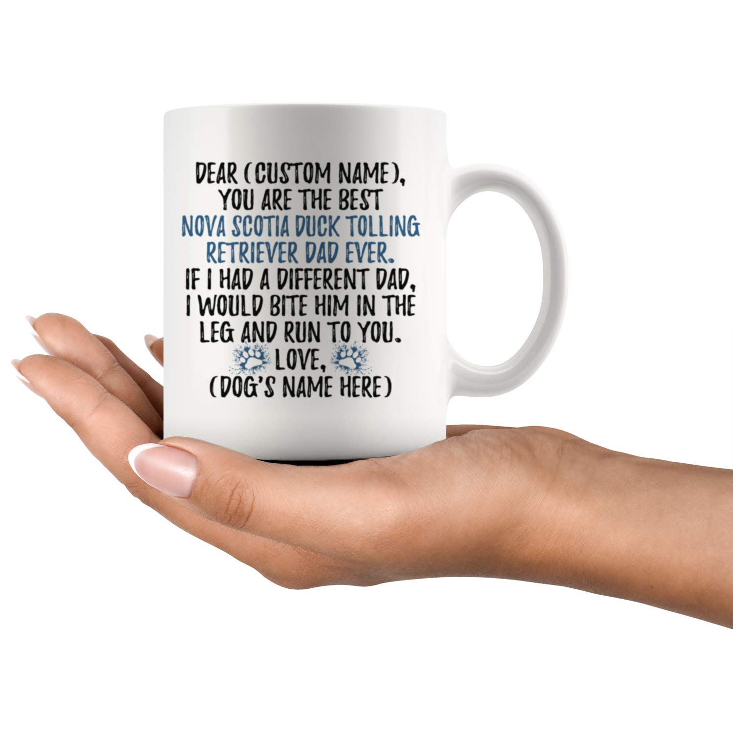 Personalized Nova Scotia Duck Tolling Retriever Dog Dad Coffee Mug - 11oz Custom Toller Dog Owner Gift for Men - Perfect for Dog Lovers, Father's Day & Coffee Enthusiasts - Great for Home, Office & Outdoor Use