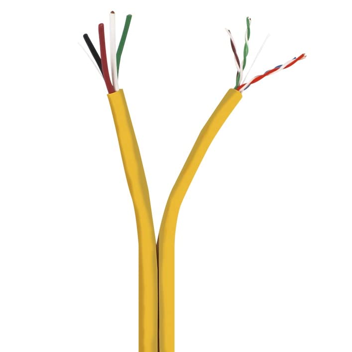 2 in 1 CAT.6 Ethernet & 4C Audio Combination Cable - High Speed Network & Professional Audio Connection for Home Theater, Studio & Office Setup