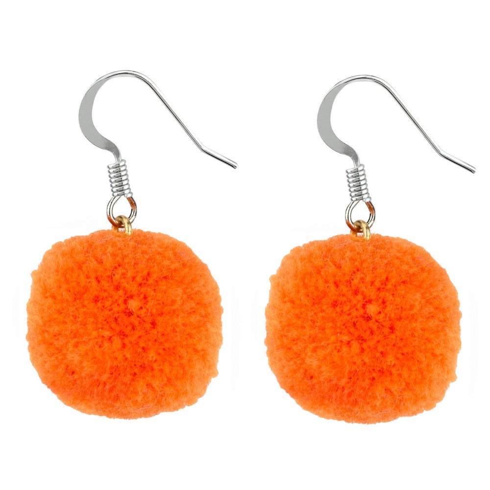 JOE COOL Cotton Pompom Drop Earrings - Handmade Boho Dangle Earrings for Women - Perfect for Casual Wear, Parties & Festivals
