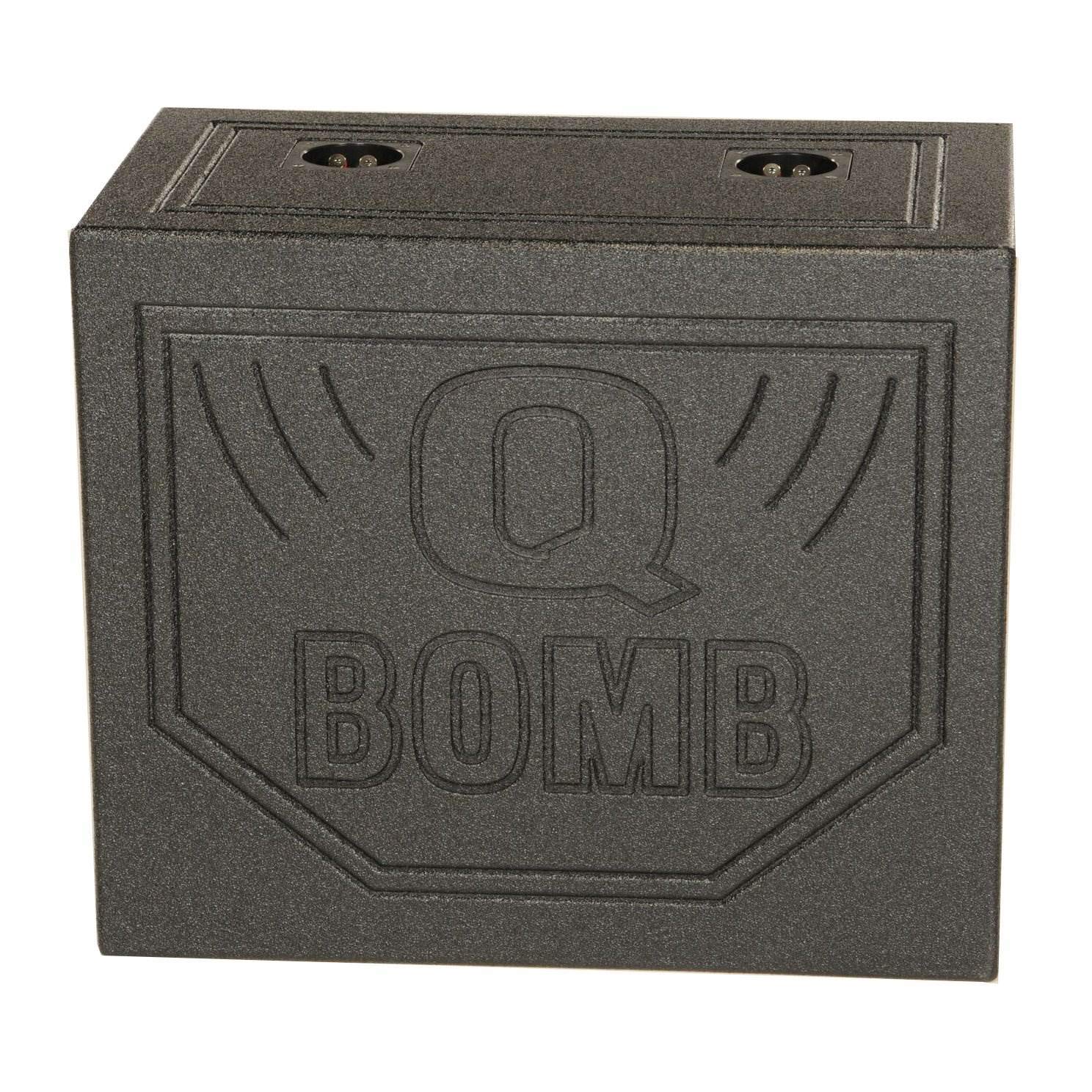 Q Power Dual 10 Inch Triangle Ported Subwoofer Box with Bedliner Spray (2 Pack) - Premium Car Audio Enclosure for Trucks, SUVs & Custom Vehicles