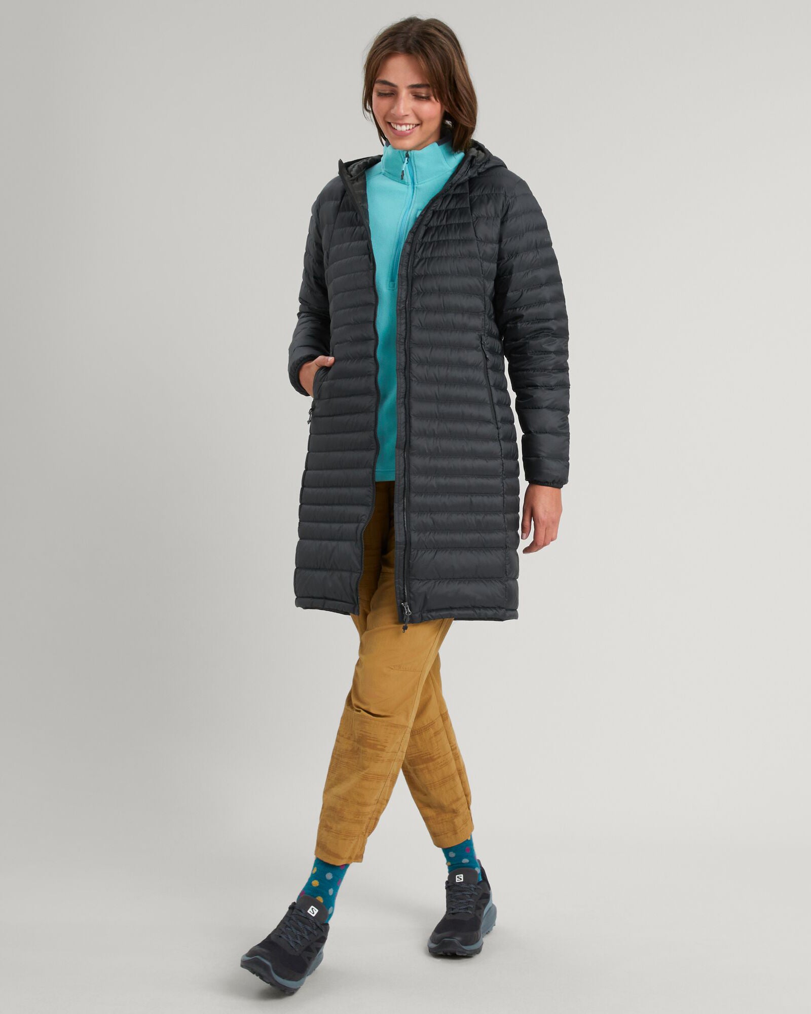 Women's Heli R Down Parka Jacket - Black Stingray Color - Warm Winter Coat for Outdoor Activities & Cold Weather