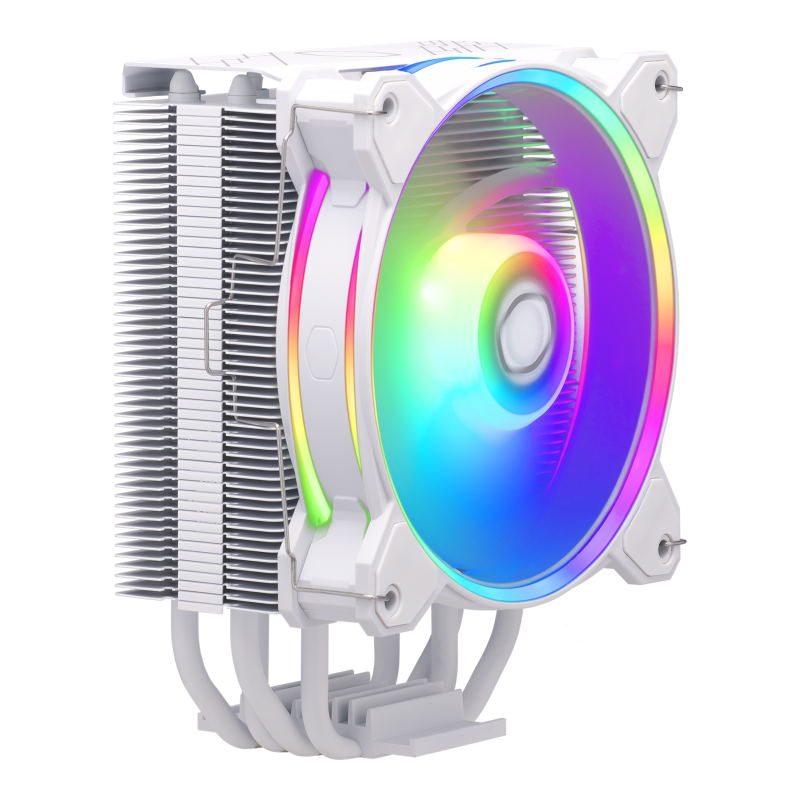 Cooler Master Hyper 212 Halo White CPU Air Cooler - Premium RGB Lighting, Efficient Cooling for Intel/AMD, Quiet 120mm Fan - Perfect for Gaming PCs & Workstations (2-Year Warranty)