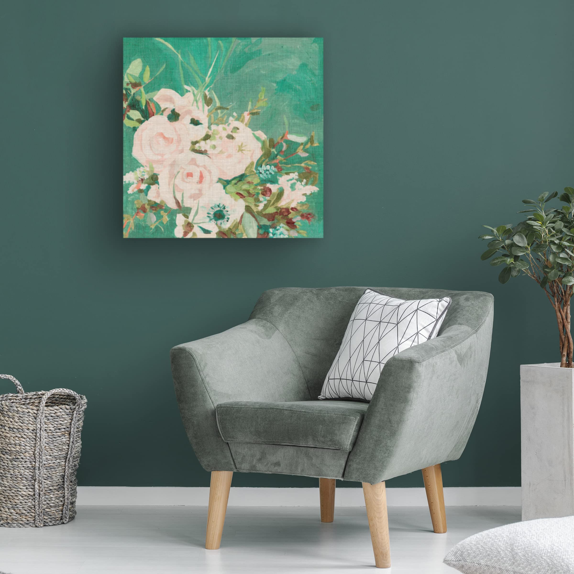 Trademark Fine Art 'Hello Spring IV' Canvas Wall Art by Melissa Wang - Floral Landscape Painting for Living Room, Bedroom & Office Decor