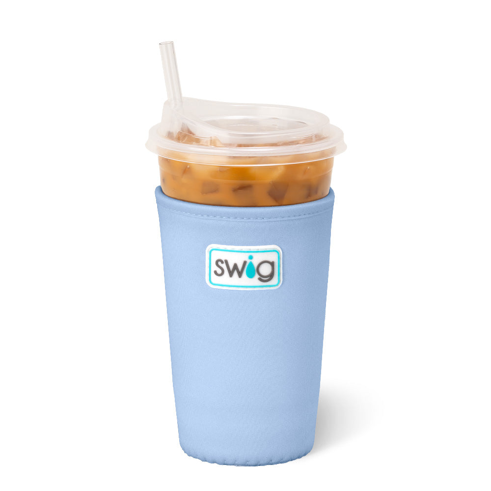 Periwinkle Medium Iced Cup Coolie - Insulated Beverage Sleeve for Coffee, Tea & Cold Drinks | Perfect for Iced Coffee, Boba Tea & Summer Beverages