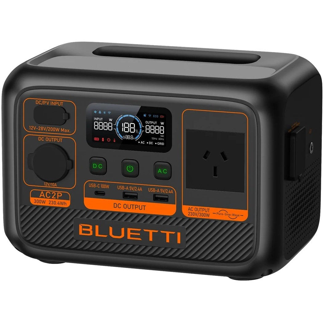 Bluetti AC2P 300W 230Wh Portable Power Station - Perfect for Camping, Emergencies & Outdoor Adventures