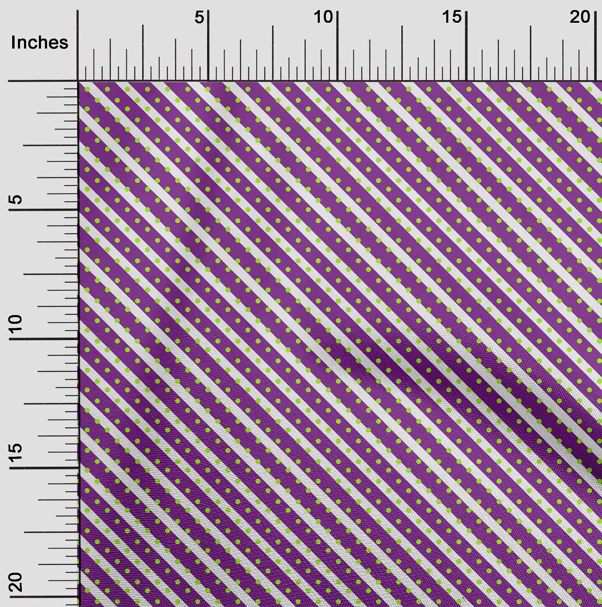 oneOone Rayon Purple Fabric with Dots - 56 Inch Wide Printed Sewing Material for DIY Clothing, Dresses, Skirts & Home Decor Projects