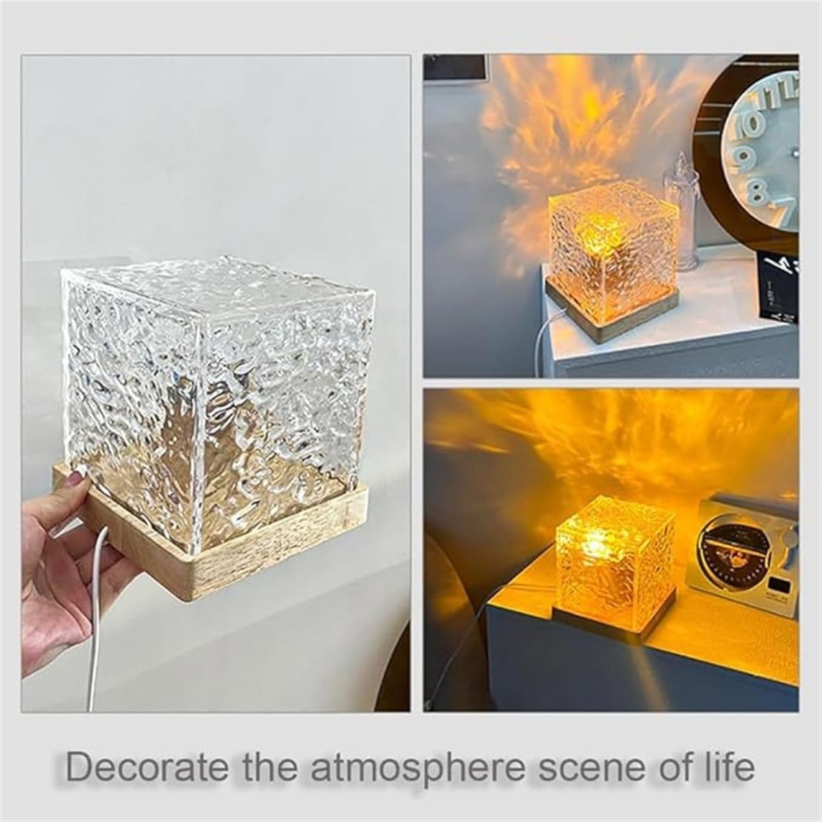 Midnight Aura Lamp - Halosphere Mood Light with Remote Control | Waterproof Northern Lights Cube for Bathroom, Bedroom & Meditation | Stress Relief Night Light for Relaxation & Sleep Therapy