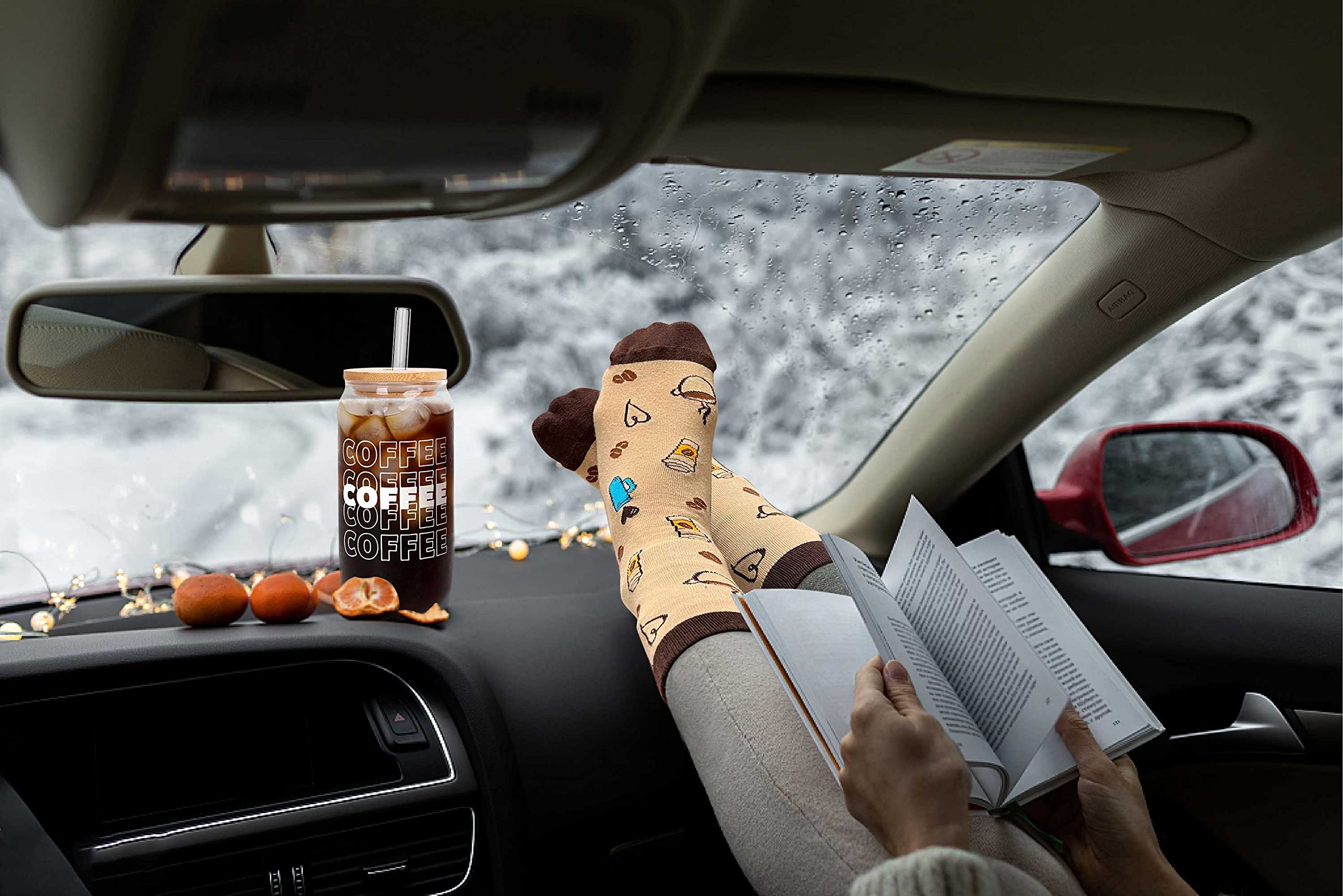 Best Iced Coffee Cups with Lids & Straws - 20OZ Glass Coffee Mugs, Can Shaped Drinking Glasses - Perfect Gift for Coffee Lovers, Men & Women - Ideal for Home, Office, Travel & Outdoor Use