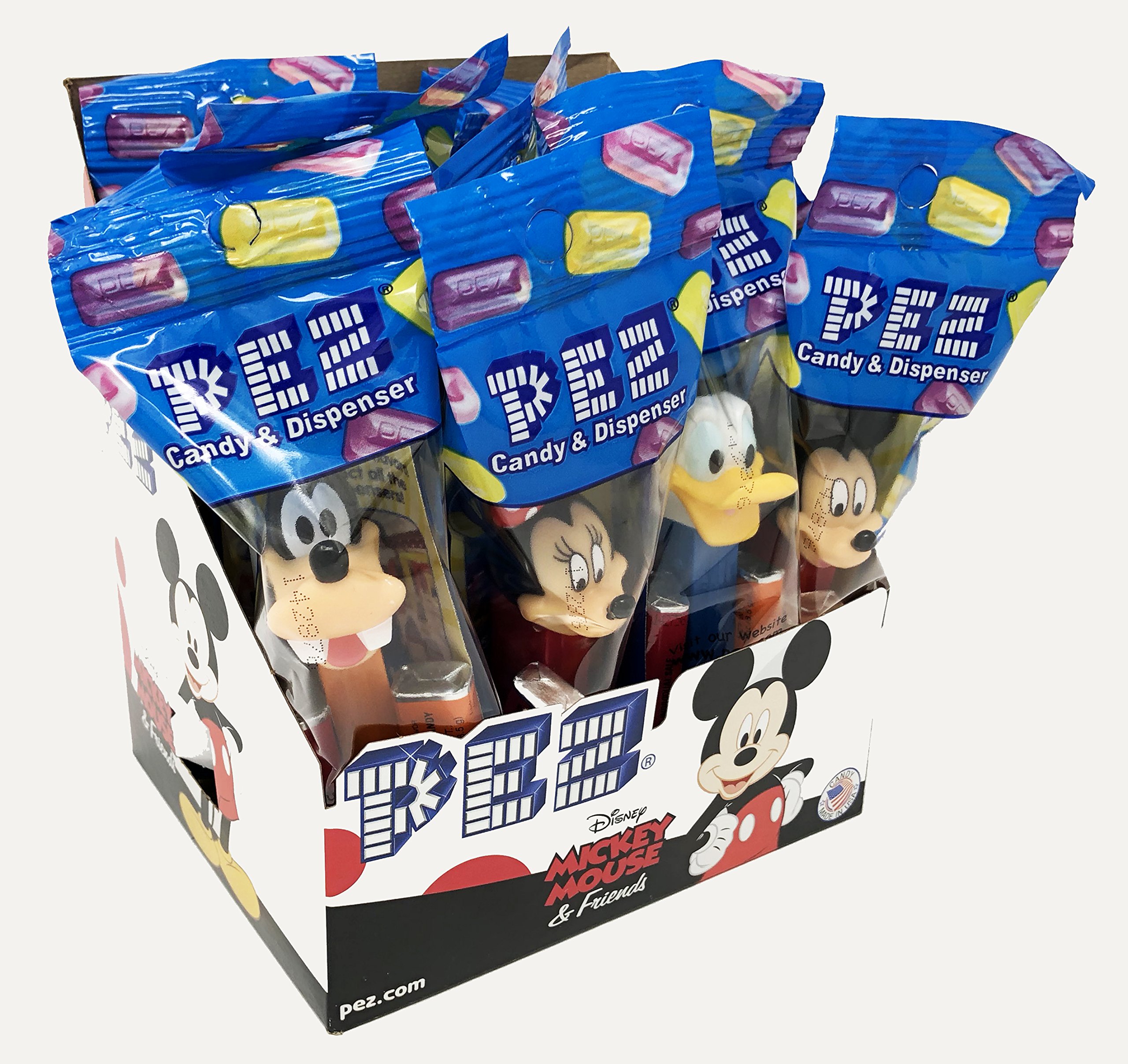 Disney Mickey Mouse & Friends PEZ Candy Dispensers - 12 Pack Bulk Set for Halloween, Birthday Parties & Collectors (Assorted Characters)