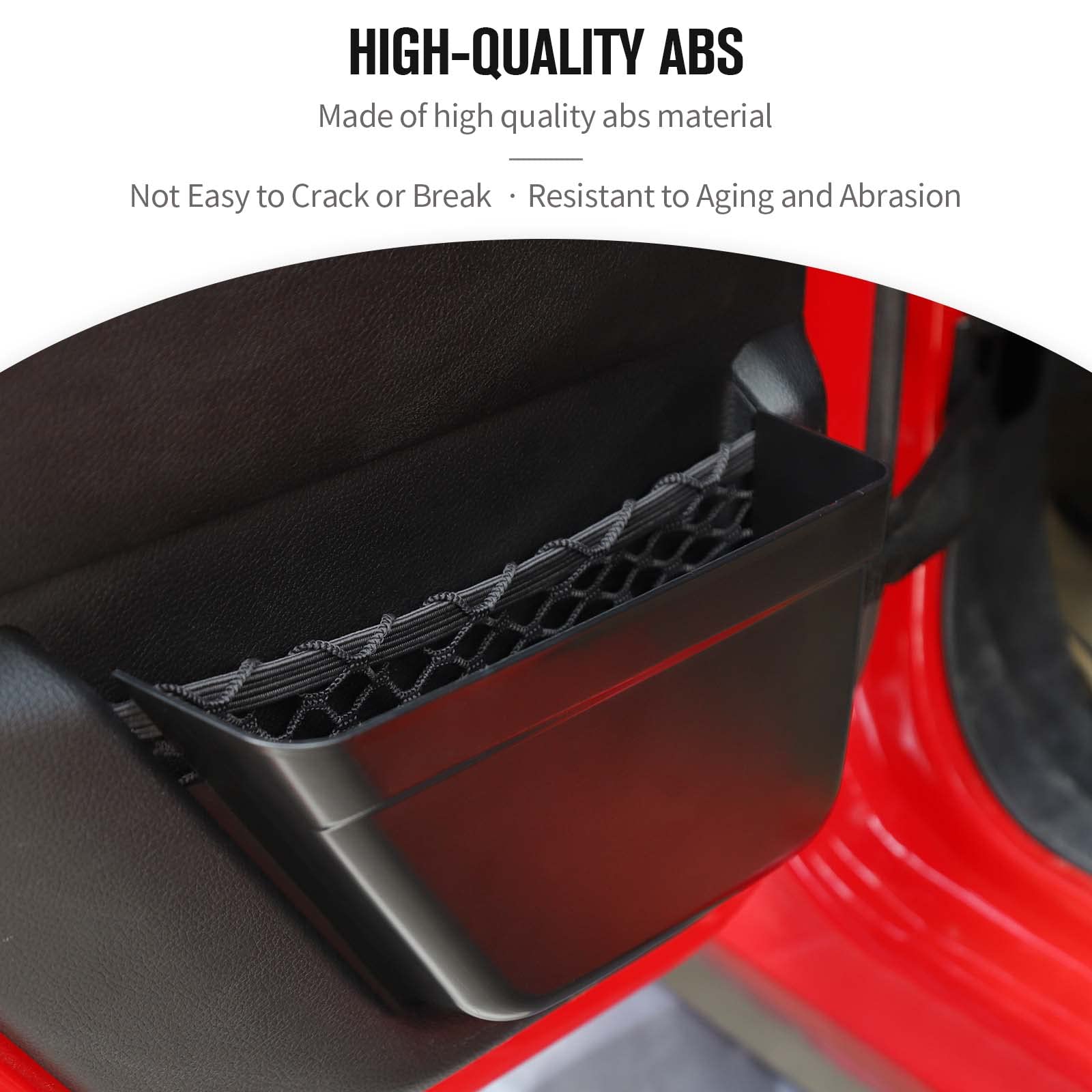 JeCar Rear Door Storage Pockets Organizer Box for 2011-2018 Jeep Wrangler JK 4-Door | Net Replacement | Interior Accessories | Black | Perfect for Off-Road Gear Organization & Travel Essentials Storage