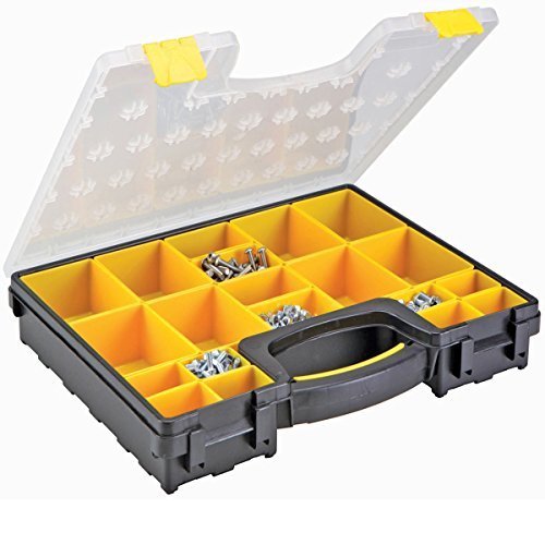 20 Bin Medium Portable Parts Storage Case with Secure Latching Lid - Ideal for Organizing Small Hardware, Craft Supplies, Beads & DIY Tools - Perfect for Home Workshops, Garages & Craft Rooms