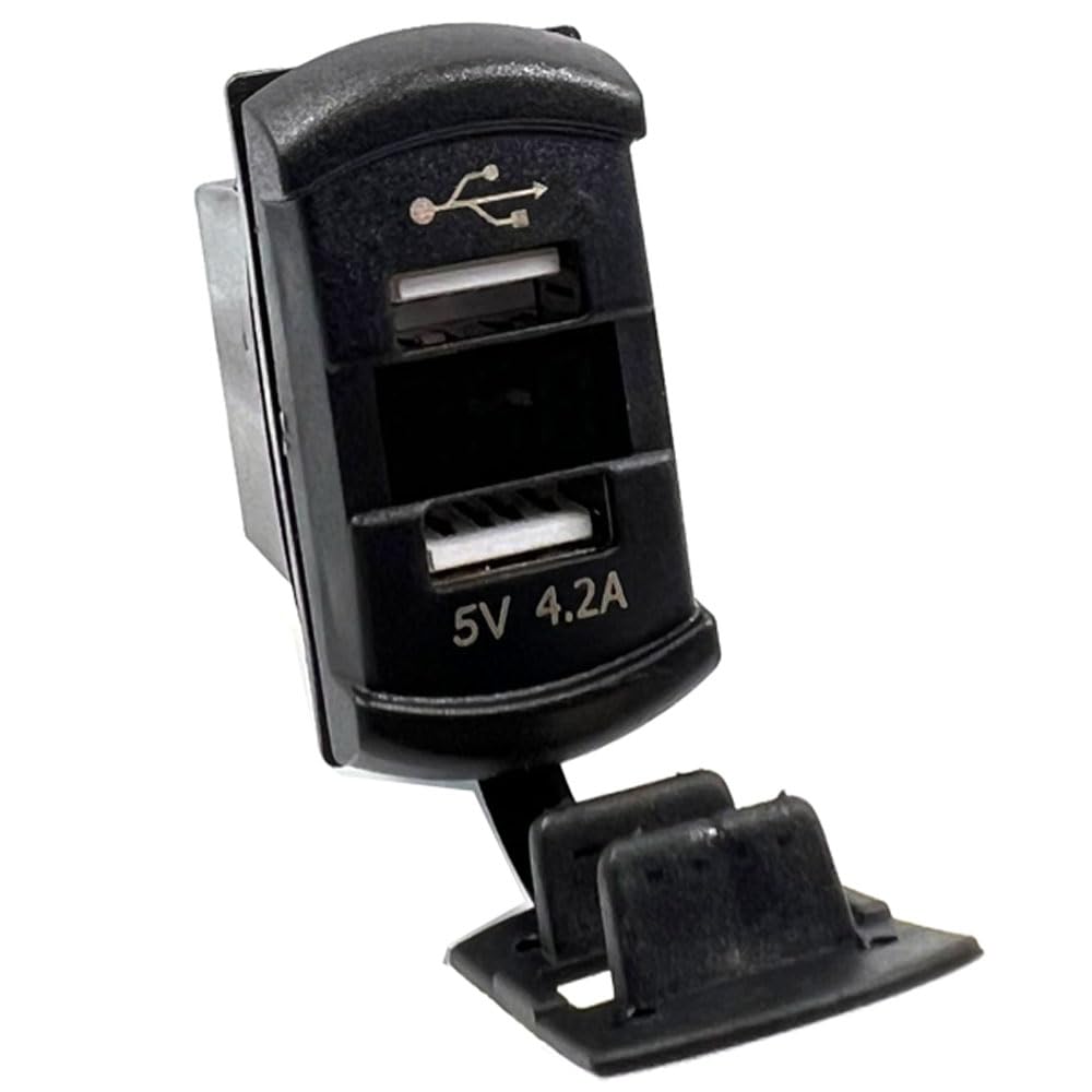 4.2A Dual USB Fast Charger - 12V/24V Waterproof Car Charger with Rocker Switch for Cars, Trucks, Boats & RVs | Quick Charge Your Phone & Tablet On The Road