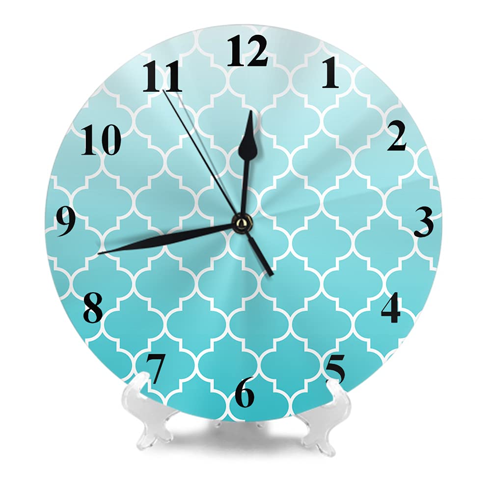 WONDERTIFY 10 Inch Turkish Mosque Window Wall Clock - Traditional Ramadan Mubarak Decor, Silent Non-Ticking Round Clock, Battery Operated - Perfect for Muslim Home Decor, Islamic Prayer Room, and Ramadan Gift Ideas