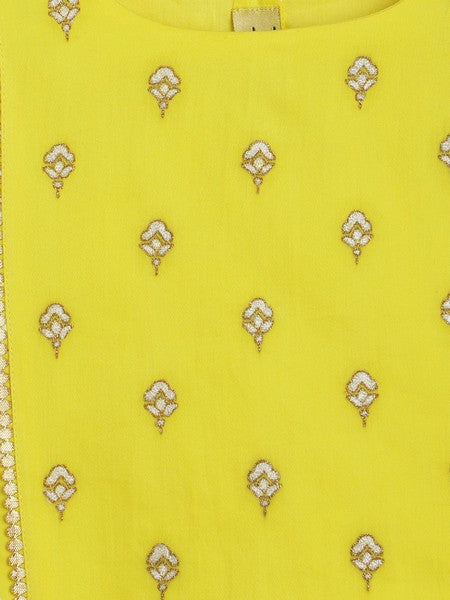 Girls Matching Outfit Set with Bow Hairclip - Yellow Print | Cute Coordinated Dresses for Toddlers & Kids | Perfect for Birthday Parties, Family Photos & Special Occasions