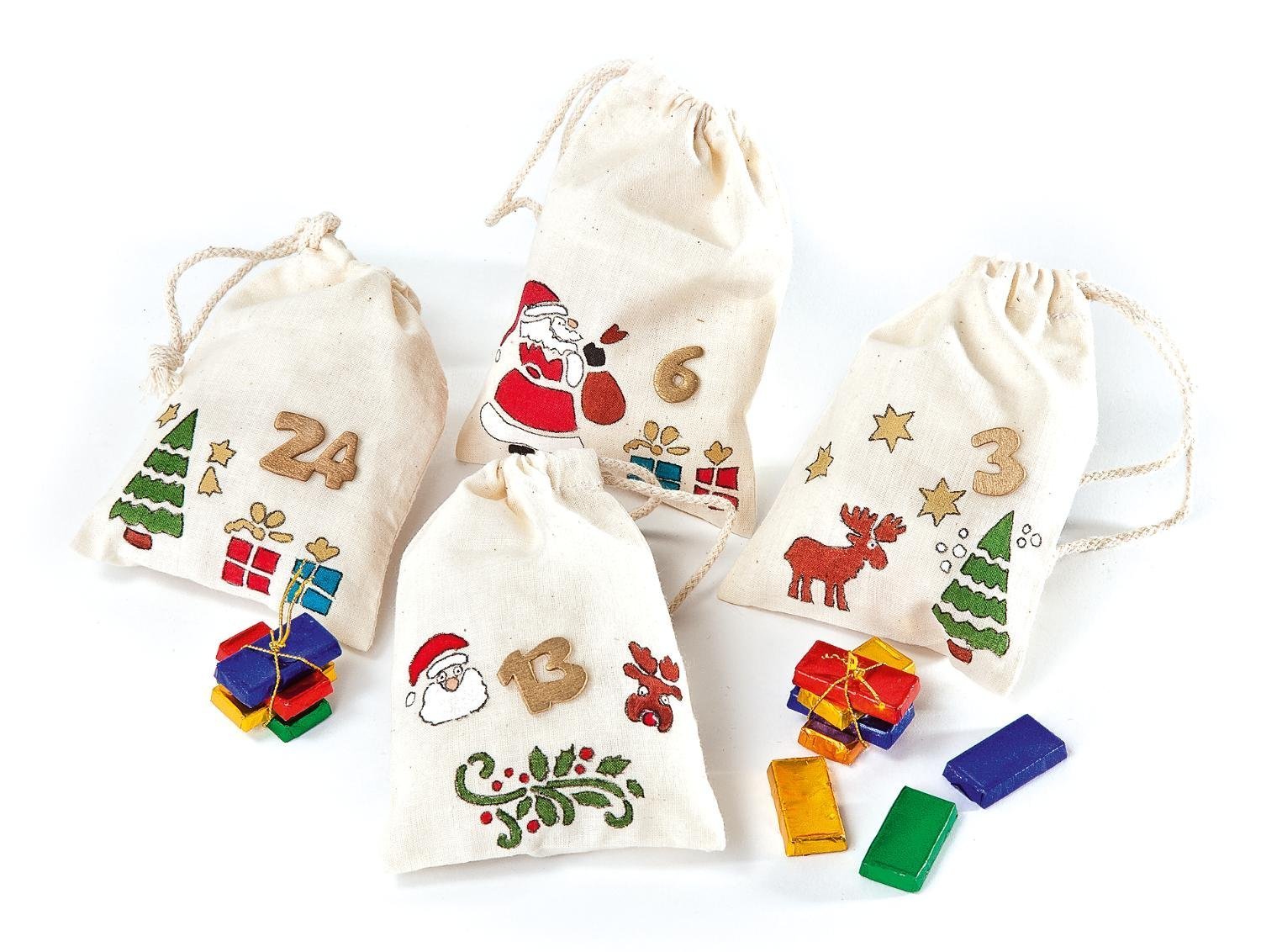 Organic Cotton Drawstring Storage Bags - 10 Pack 4x6
