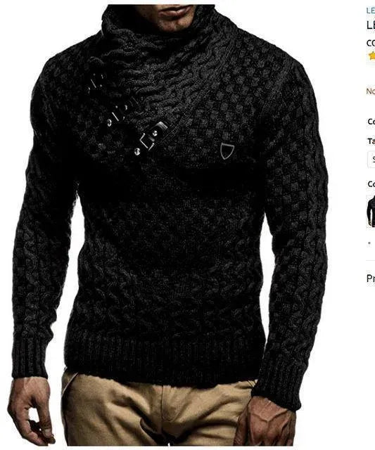 Men's Turtleneck Pullover Sweater - Soft Winter Knit Sweater for Casual & Business Wear - Perfect for Office, Dates & Cold Weather Layering