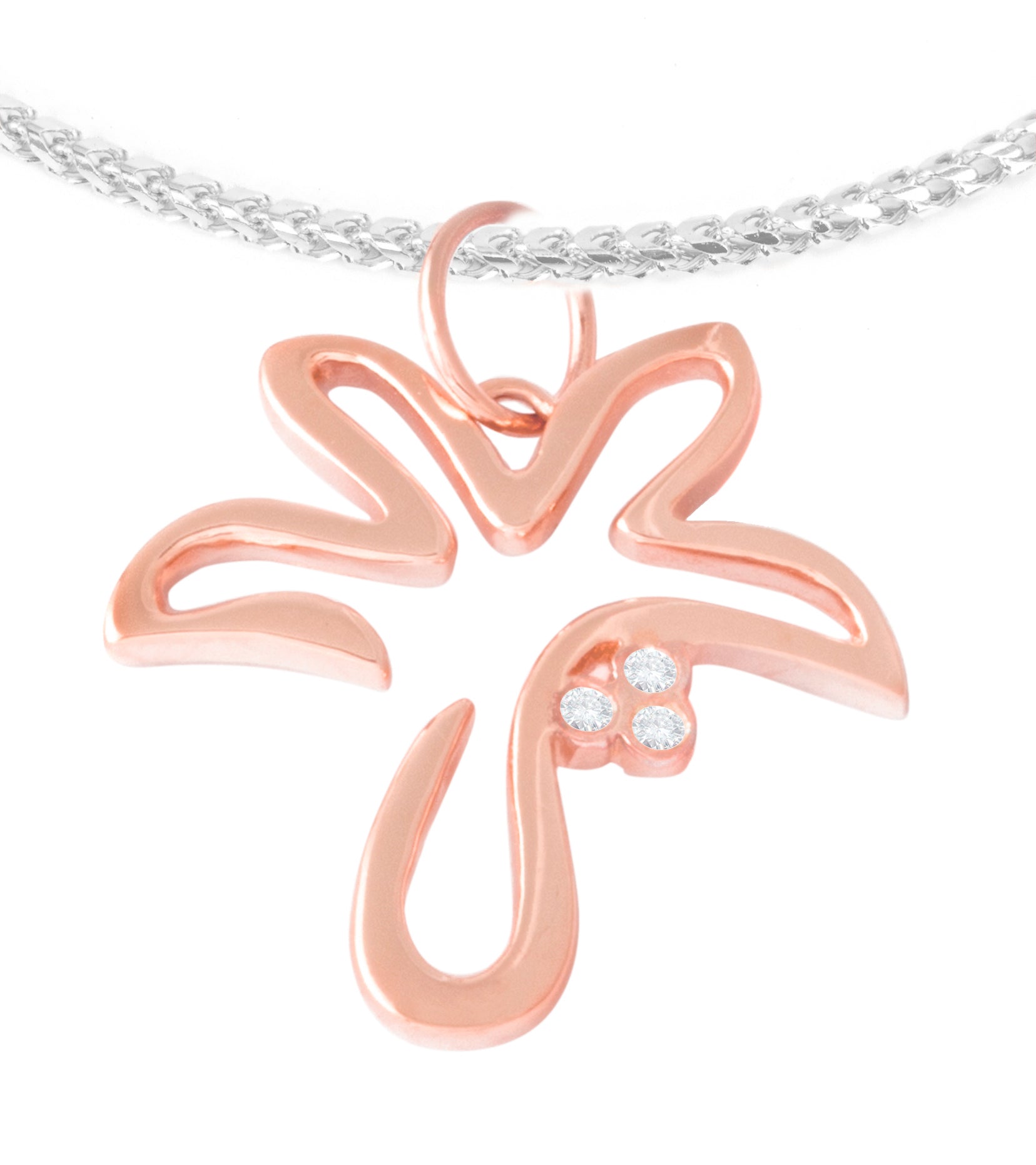 14K Gold Royal Palm Pendant with 3 Diamond Coconuts - Elegant Rose Gold Jewelry for Women - Perfect Gift for Birthday, Anniversary & Special Occasions
