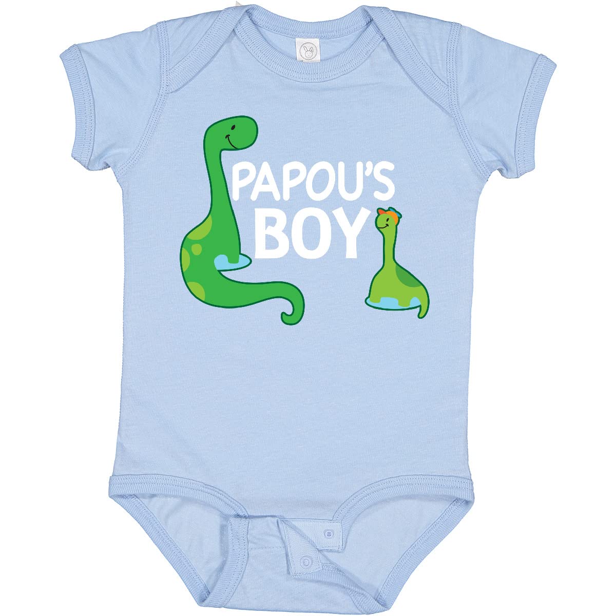Inktastic Papou's Boy Grandson Dinosaur Baby Bodysuit - Cute Dinosaur Graphic Onesie for Toddlers & Infants - Perfect for Playtime, Family Photos & Gifts