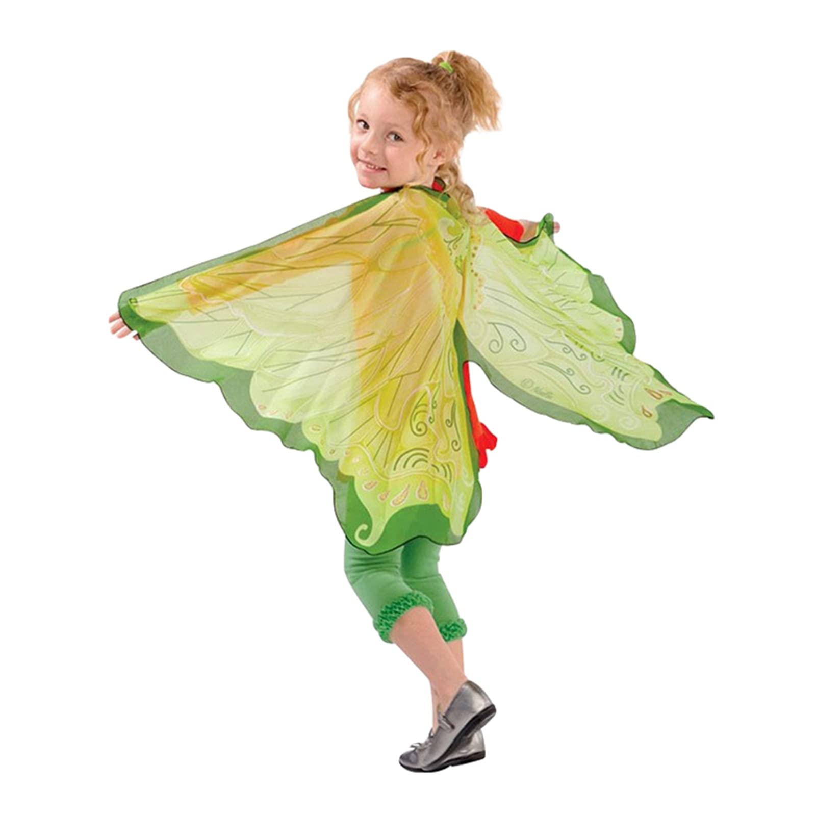 Girls Monarch Butterfly Wings Shawl - Soft Fabric Fairy Cape for Kids Halloween Costume, Cosplay & Dress Up - Perfect for Halloween Parties, Fairy Themed Events & Birthday Gifts