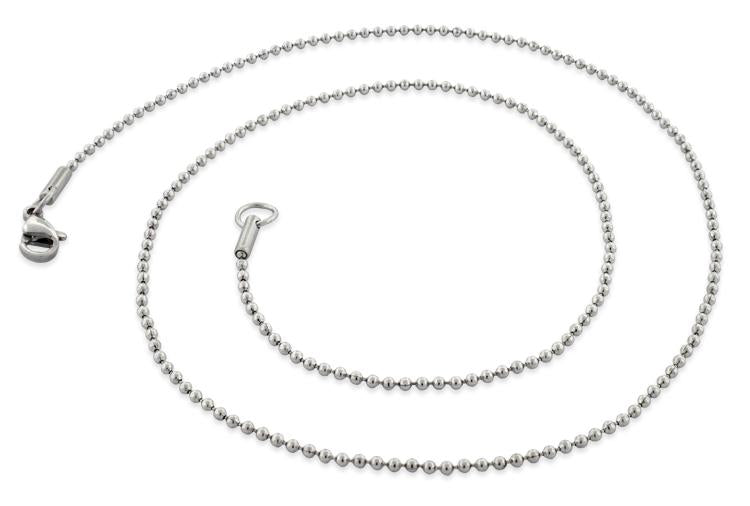 1.6mm Stainless Steel Bead Chain Necklace for Women - Durable & Hypoallergenic Jewelry for Everyday Wear, Layering & Gift Giving