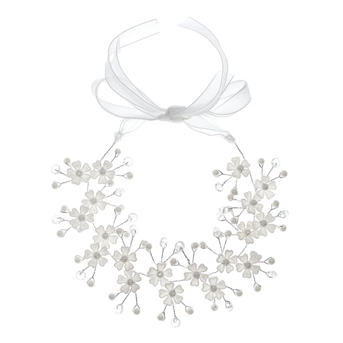 POPETPOP Rhinestone Bridal Headband – Sparkling Wedding Hair Accessories with Crystals & Pearls for Bride, Flower Hairpiece – Perfect for Weddings, Prom, Parties & Special Occasions