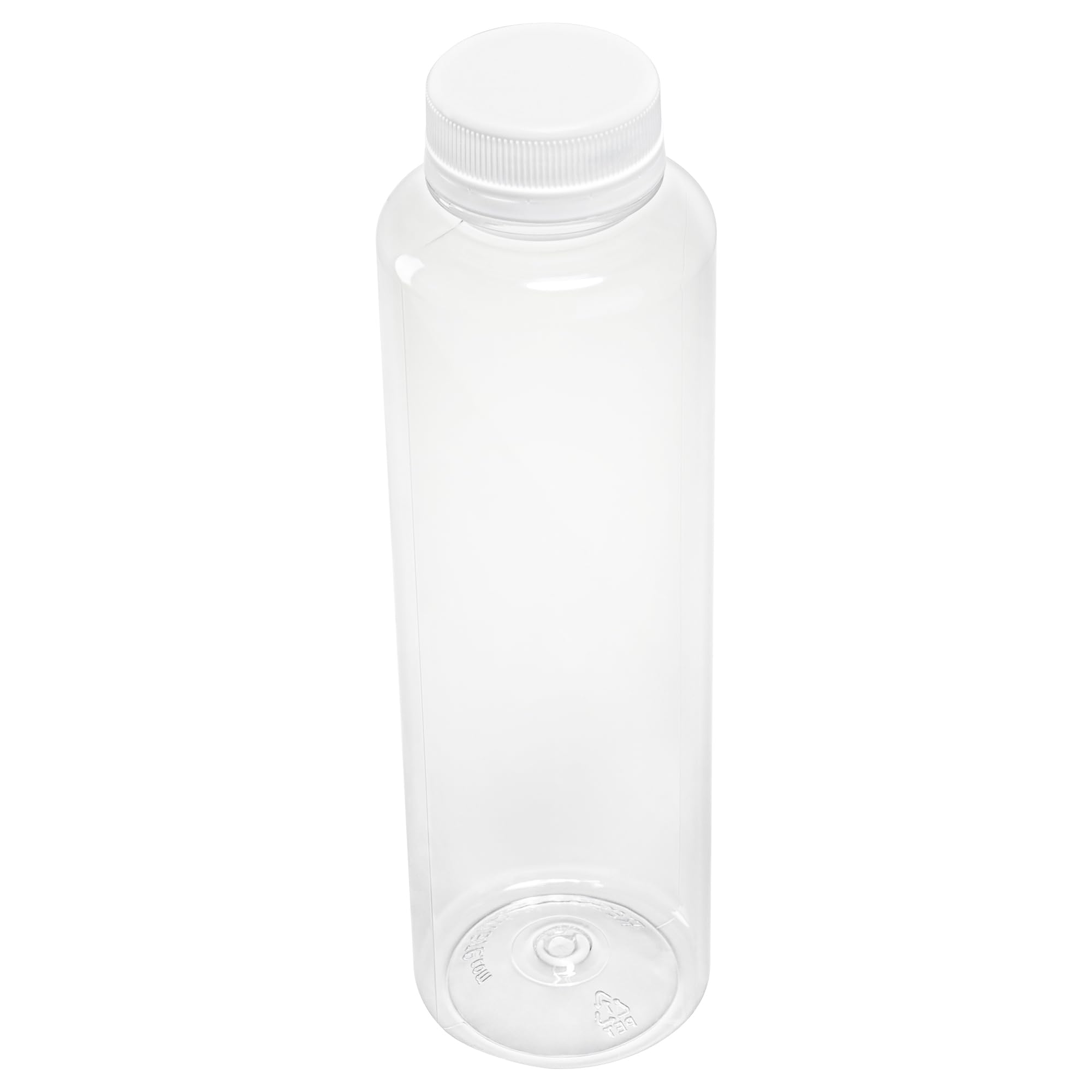 16oz Clear Plastic Juice Bottles with White Caps - 100 Pack Disposable Round Juice Containers for Juicing, Smoothies, Cold Brew & Beverages - Perfect for Juice Shops, Cafes, Restaurants & Home Use