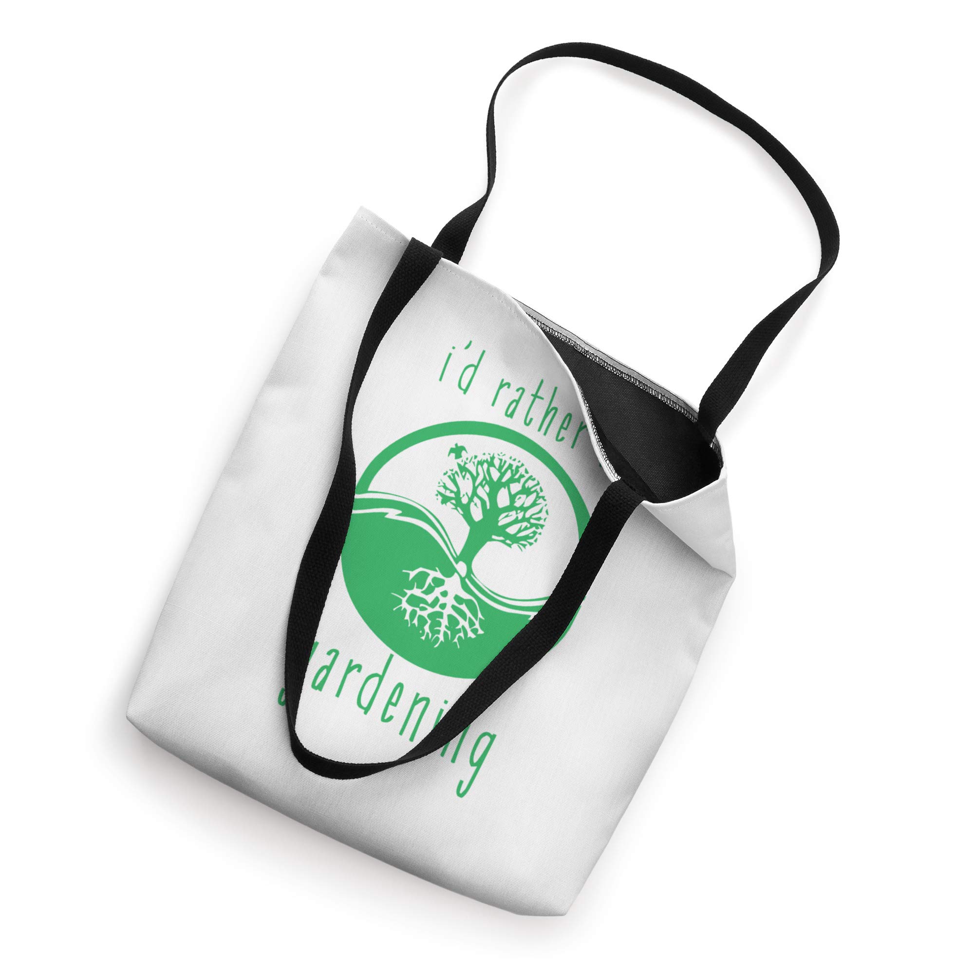 I'd Rather Be Gardening Nature Tote Bag - Eco-Friendly Cotton Canvas Shopping Bag for Farmers Market, Beach, Groceries & Daily Use