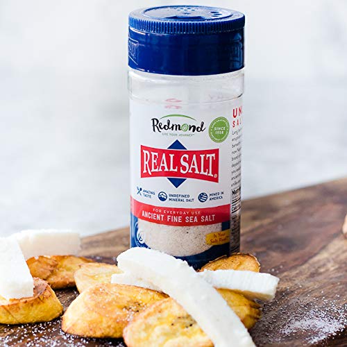 Redmond Real Sea Salt - Natural Unrefined, Gluten-Free Fine Grain Salt, 10oz Shaker (1 Pack) - Perfect for Cooking, Baking & Seasoning Dishes