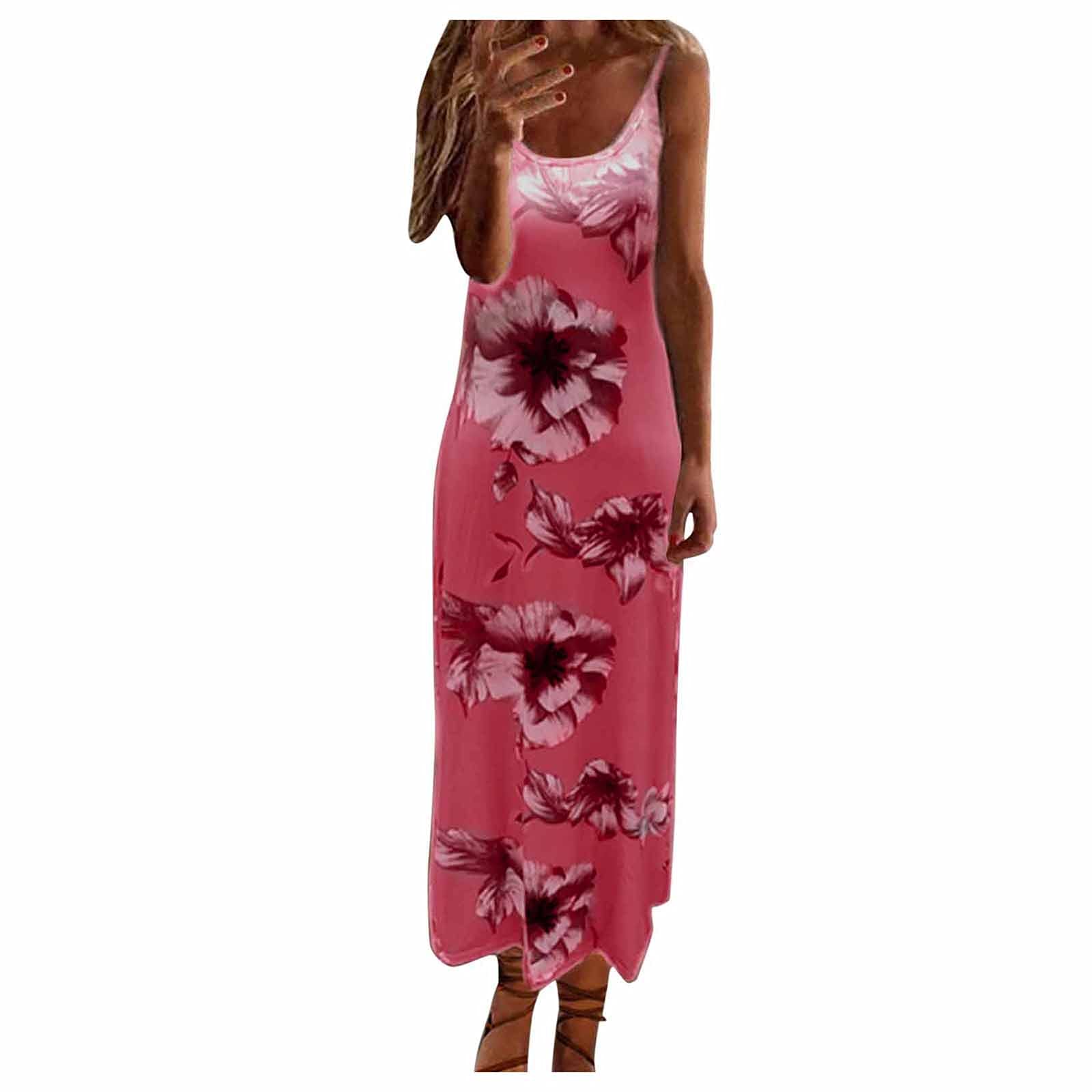 Floral Print Women's Short Dress - All-Match Plus Size Camisole with Flower Design | Perfect for Summer Outfits, Beach Vacations & Casual Wear
