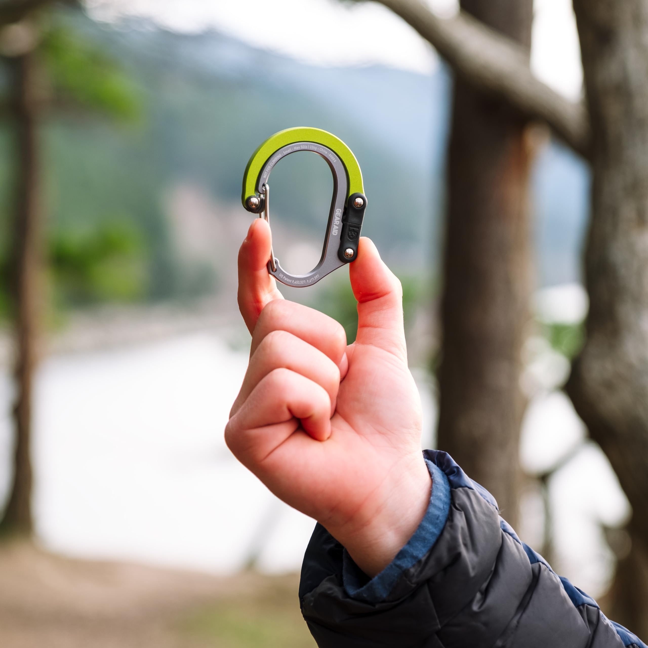 GEAR AID HEROCLIP Small Carabiner Hook - Heavy Duty Gear Clip for Bags, Purses, Lanterns, Strollers, Tools & Helmets - Perfect for Camping, Hiking, Travel & Outdoor Adventures