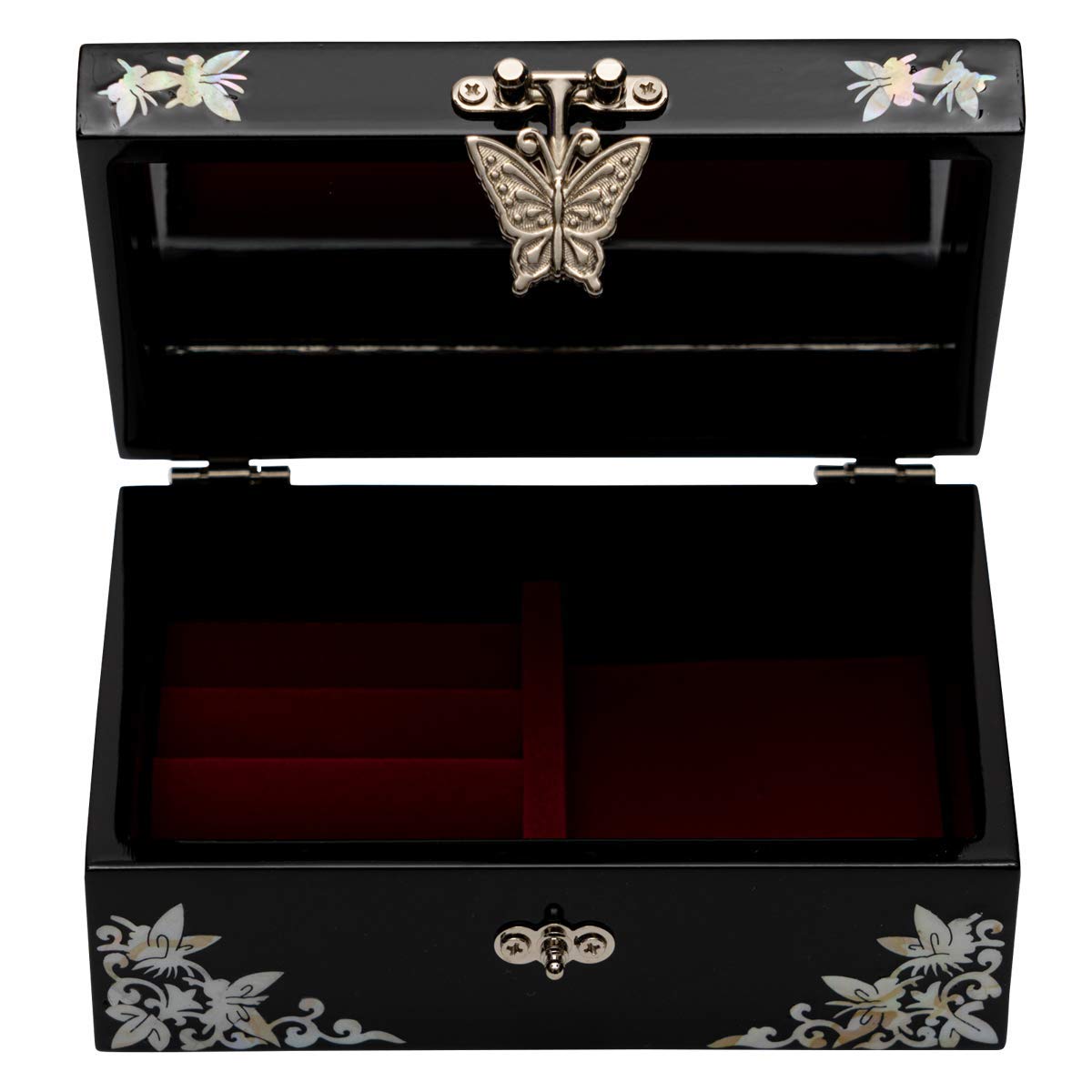 February Mountain Mother of Pearl Small Korean Jewelry Box - Handcrafted Wooden Gift Box for Women | Unique Birthday, Christmas & Sister Gifts | Oriental Home Decor for Bedroom & Dresser