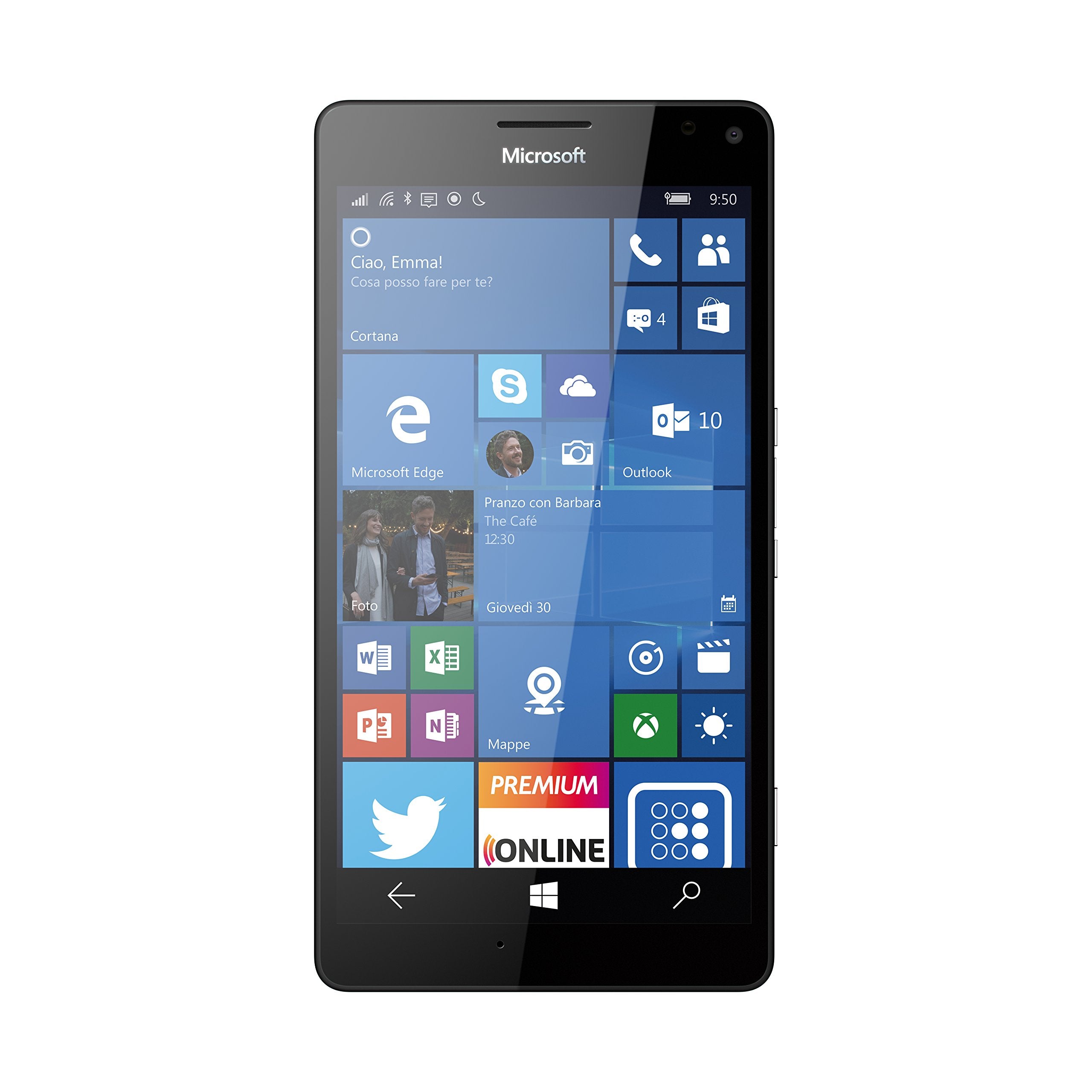Microsoft Lumia 950 32GB Unlocked GSM Smartphone - AT&T Compatible - White Color - Perfect for Business & Travel Use