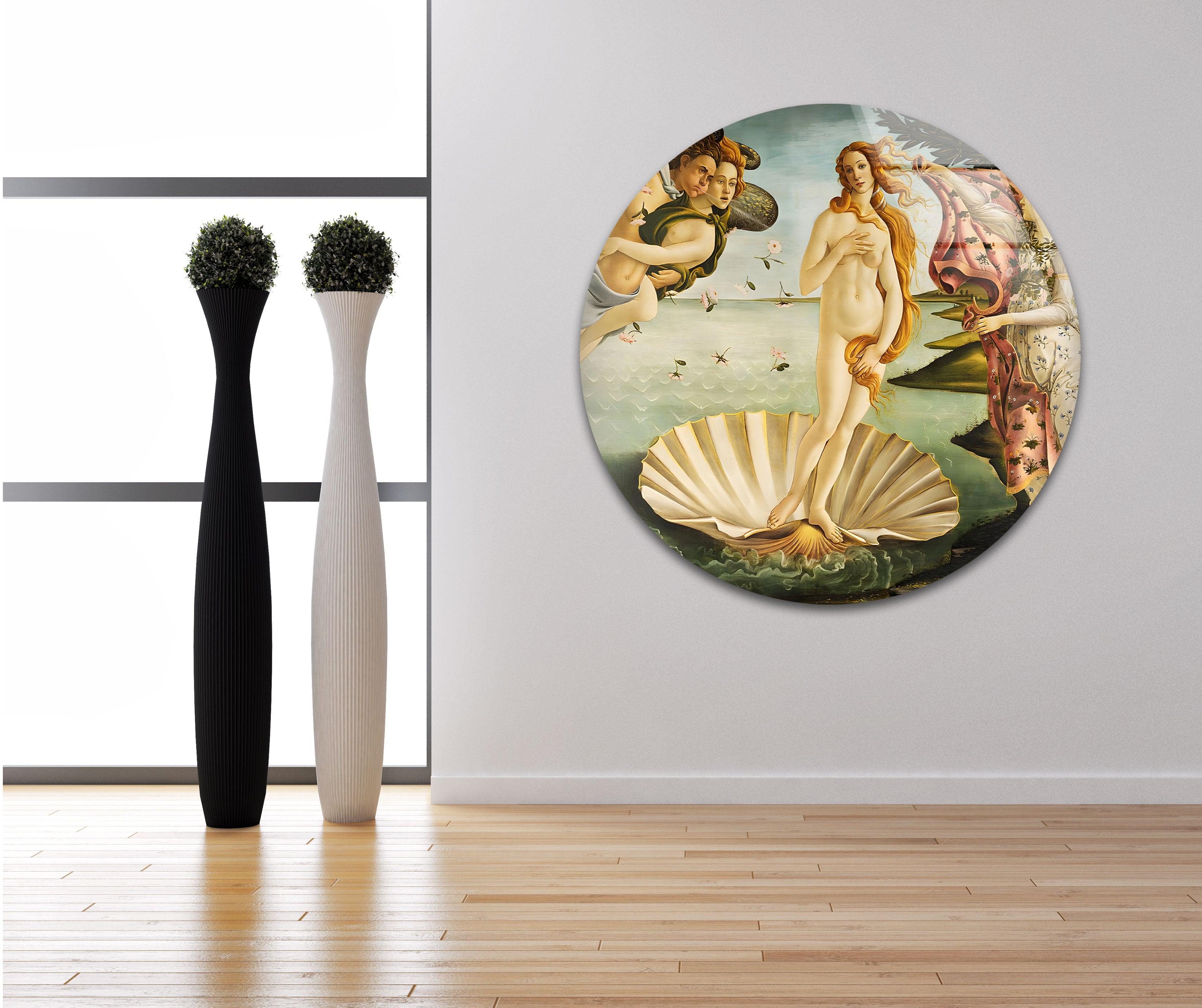 Birth of Venus by Sandro Botticelli - Stained Glass Wall Art Decor for Living Room, Bedroom & Office - Renaissance Art Reproduction