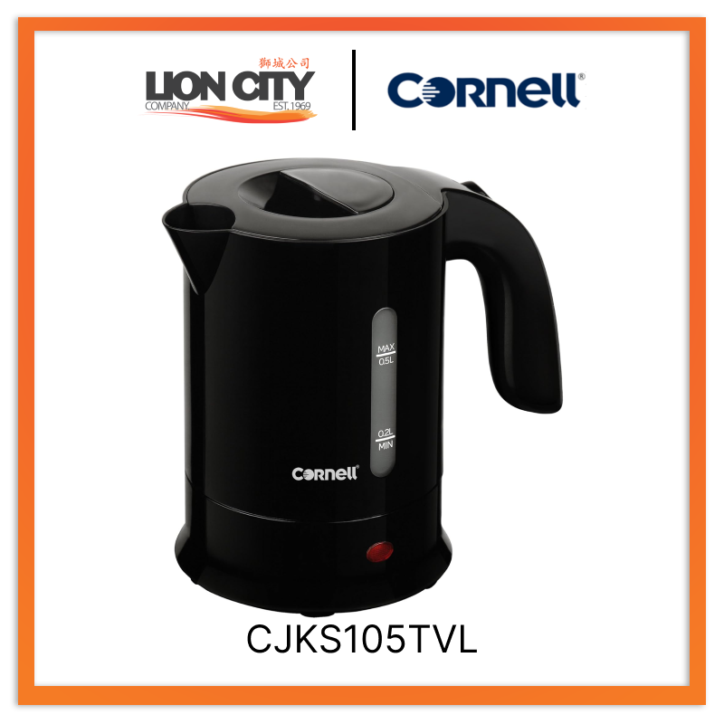 Cornell CJKS105TVL 0.5L Cordless Electric Kettle - Dual Voltage (110V/220V) for Travel, Office & Home Use - Fast Boiling & Auto Shut-Off Safety Feature