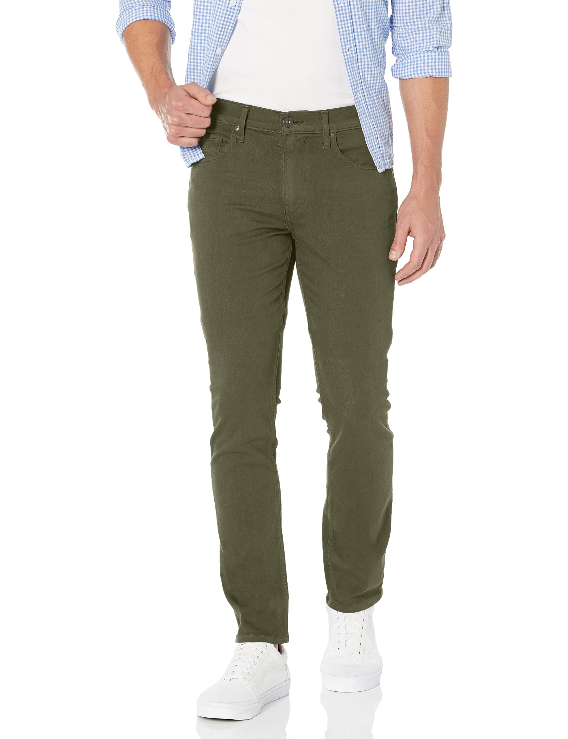 PAIGE Men's Federal Slim Straight Twill Pants - Comfortable Stretch Dress Pants for Business Casual & Office Wear