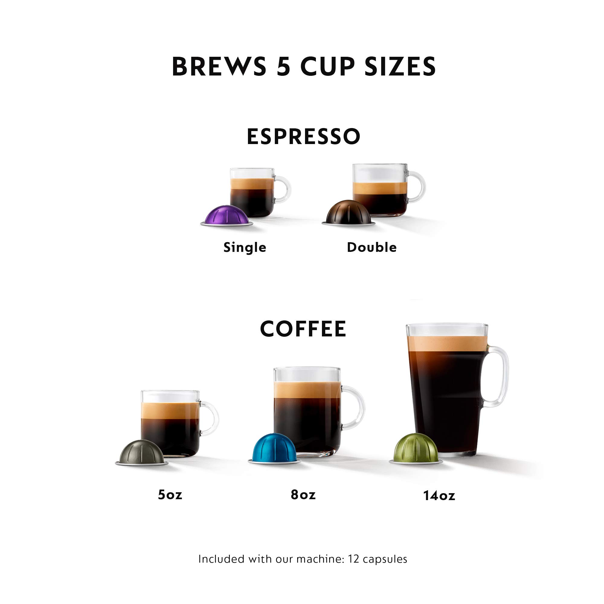 Breville Nespresso Vertuo Coffee & Espresso Machine with Aeroccino Milk Frother - Perfect for Home & Office Use