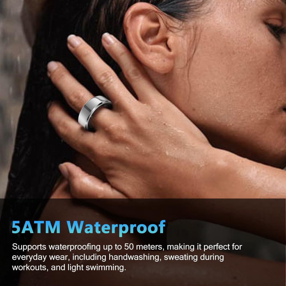 Smart Health & Fitness Ring with Charging Case - Waterproof Activity Tracker for Men & Women | Bluetooth Connected Step Counter, Calorie & Distance Monitor | Compatible with Android & iOS | Perfect for Workouts, Sleep Tracking & Daily Health Monitoring