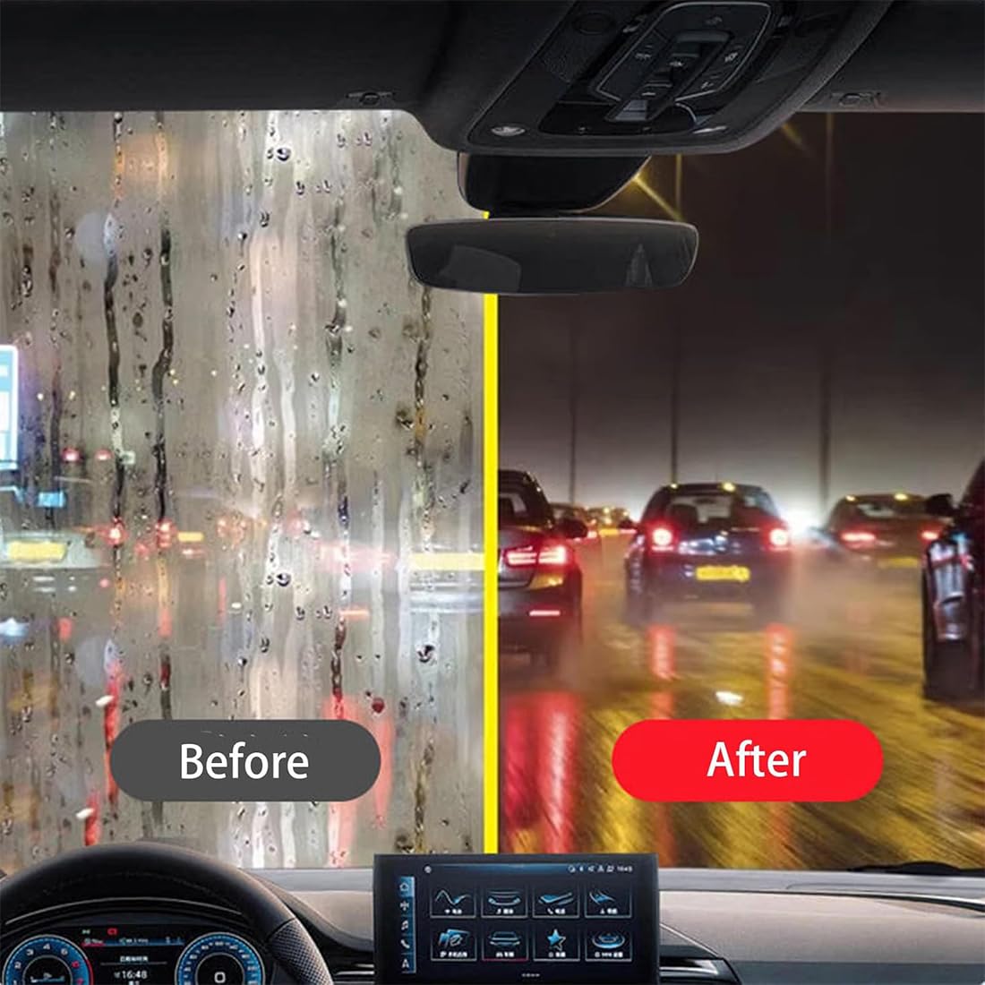 Upgraded Automotive Oil Film Cleaning Brush - 2Pcs All-in-One Glass Oil Film Remover & Anti-Rain Fog Cleaner for Cars, Trucks, SUVs & All Vehicles - Perfect for Windshield, Headlights & Side Mirrors Cleaning