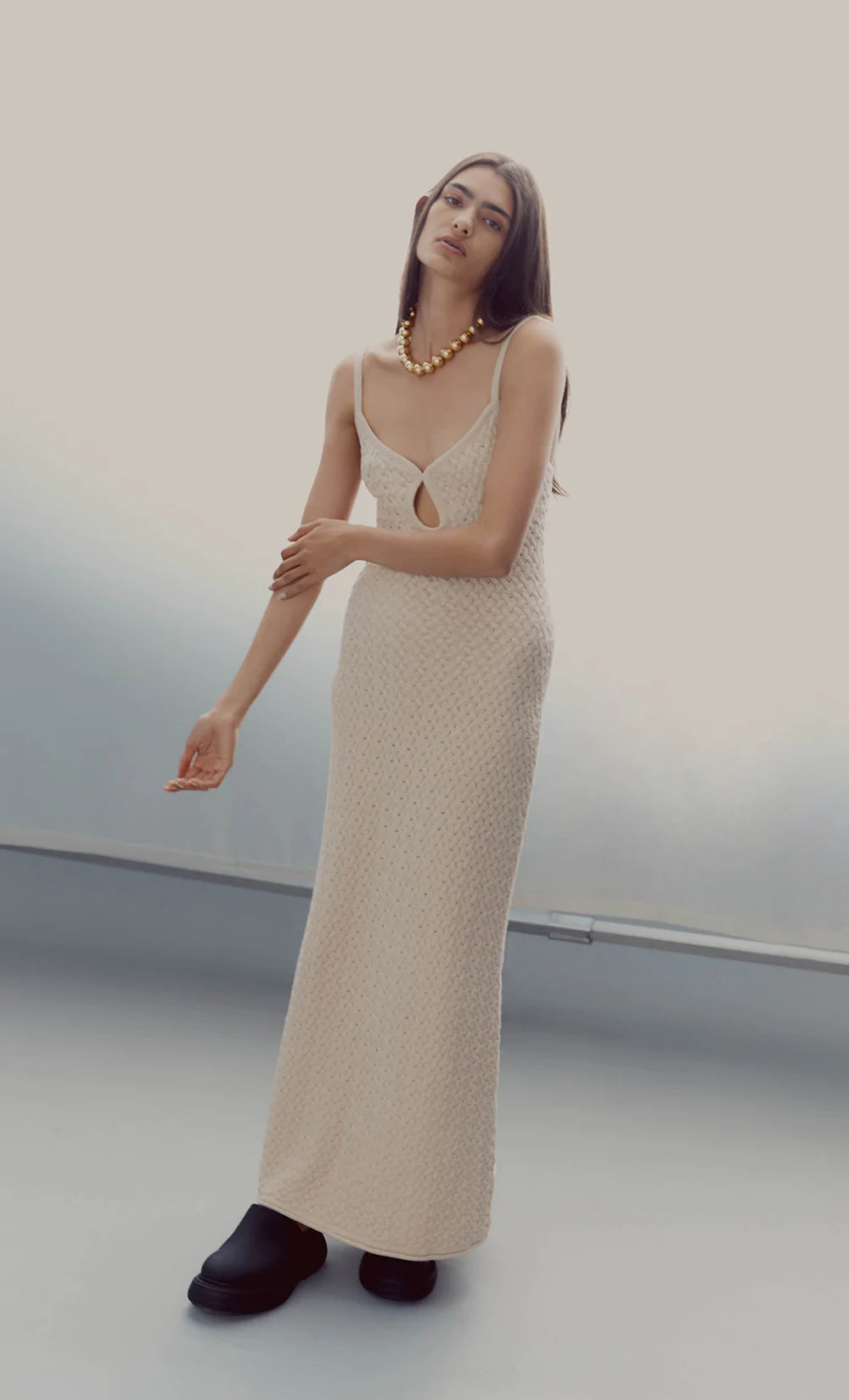 Effie Knit Key Maxi Dress for Women - Elegant Long Sleeve Bodycon Dress for Party, Wedding & Evening Events