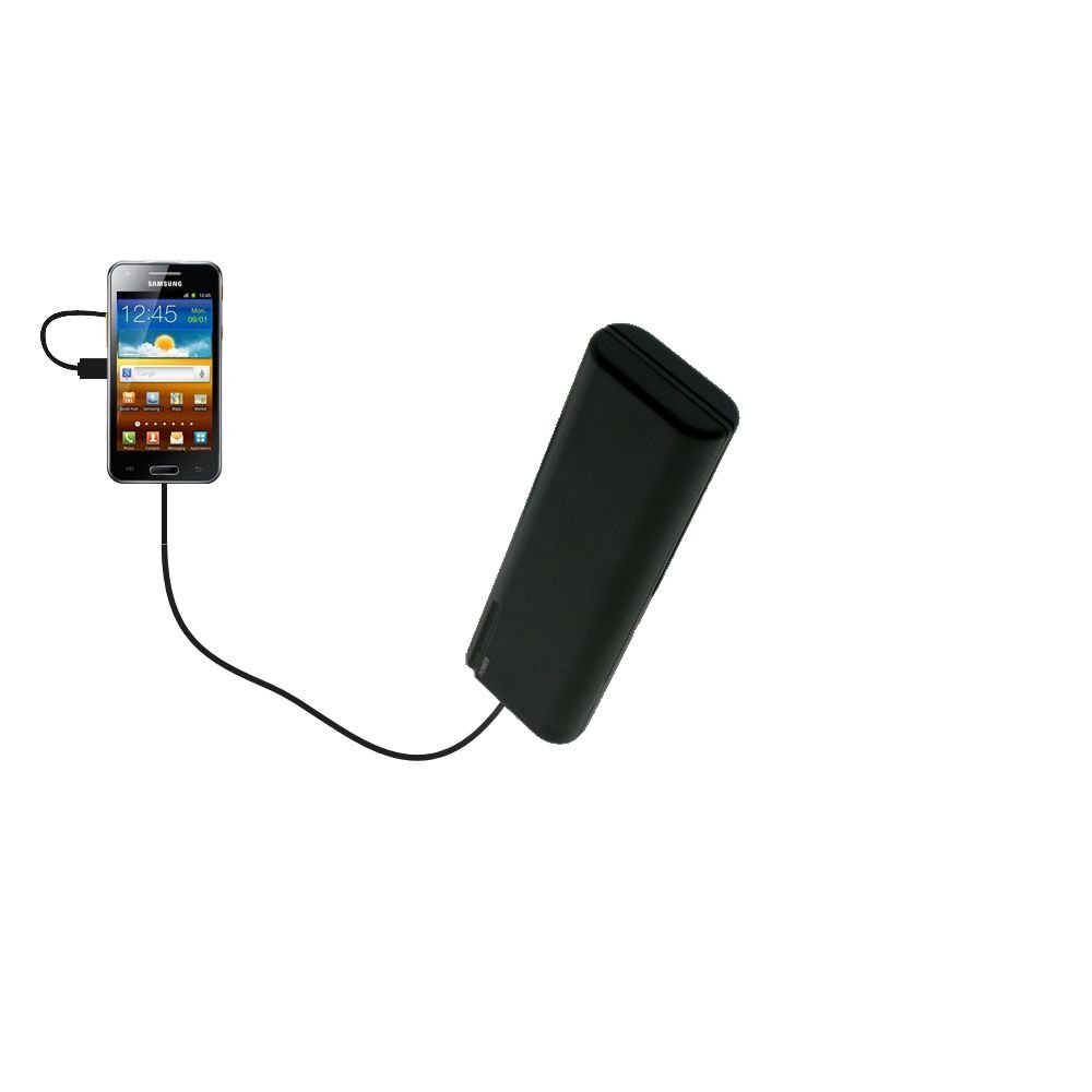 Gomadic Portable AA Battery Charger for Samsung Galaxy Beam I8530 - 4 AA Battery Emergency Power Bank with TipExchange Technology - Perfect for Travel, Camping, and Power Outages