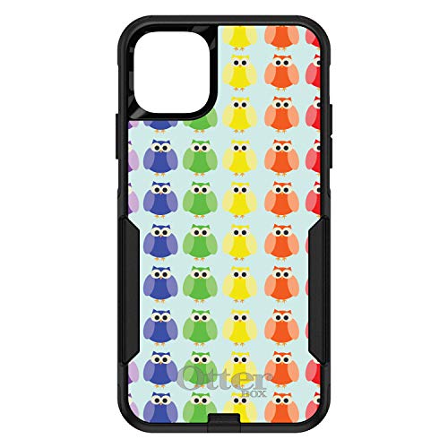 Rainbow Owls Cartoon On Black Case