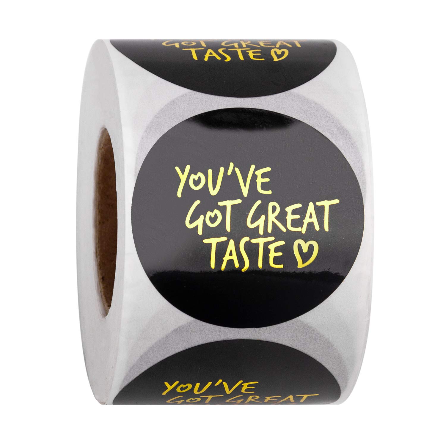 WRAPAHOLIC Premium Gold Foil Thank You Stickers for Business - 2x2 Inch 500 Pack (Black Background) - Perfect for Shipping Labels, Packaging & Branding Gifts