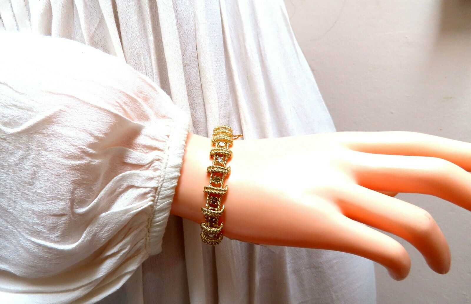 4.08ct Natural Fancy Color Diamonds Bracelet - Yellow, Orange, Green & Brown Diamonds in 14K Gold | Elegant Jewelry for Weddings, Parties & Special Occasions