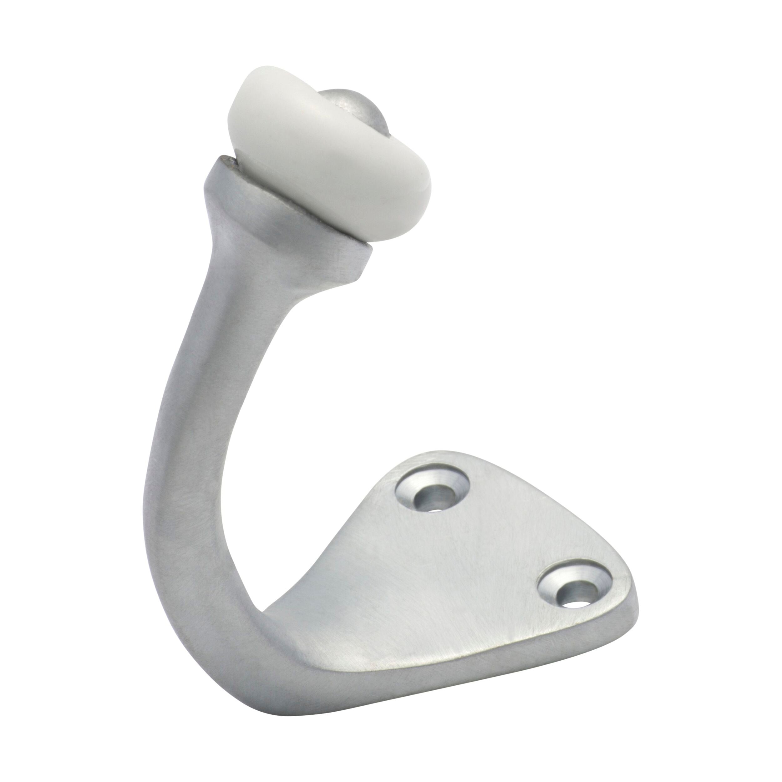 3984 Satin Chrome Robe Hook with Porcelain Tip - H45xP70mm - Perfect for Bathroom, Bedroom, and Closet Organization