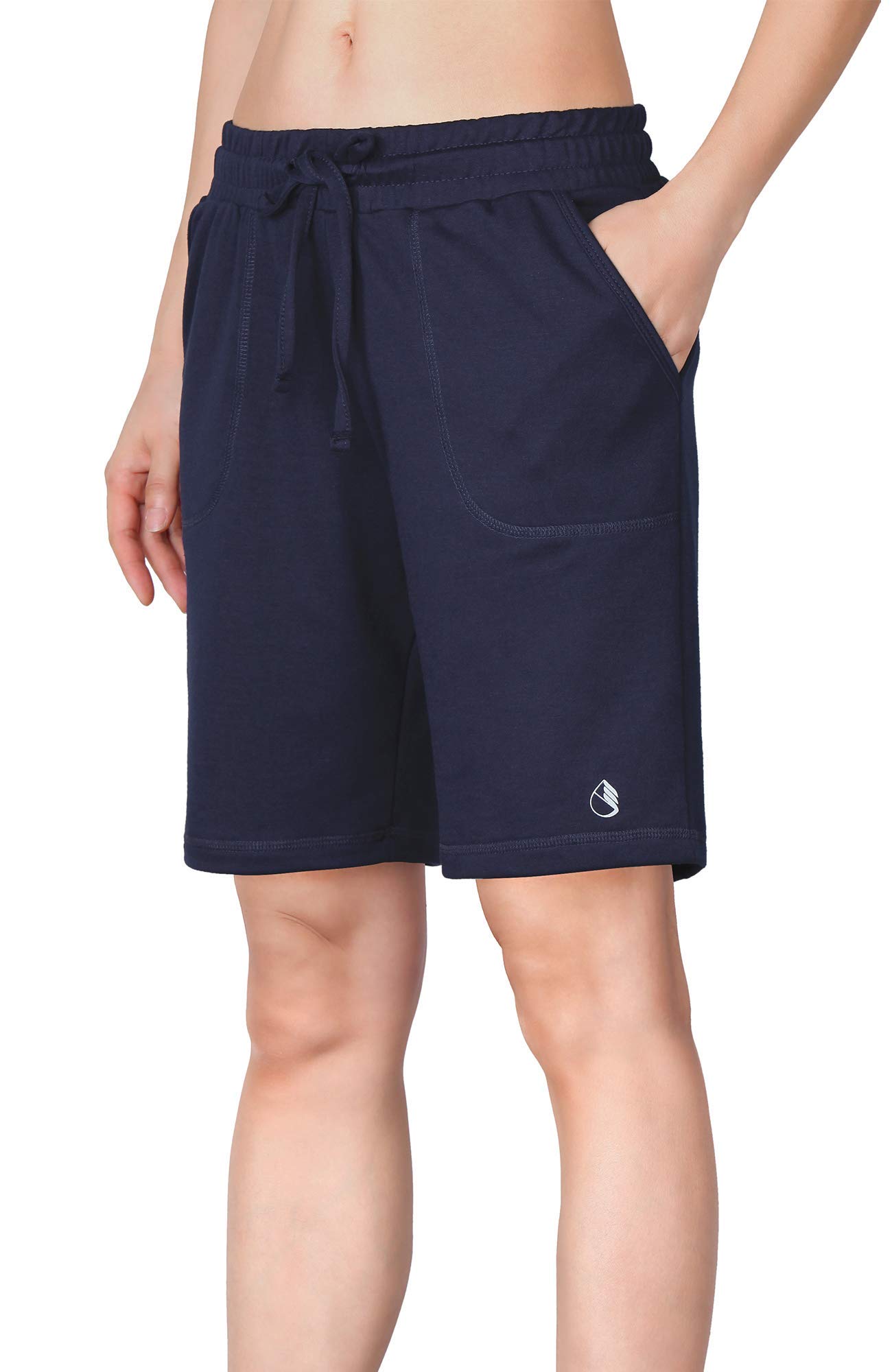ICY ZONE Women's Athletic Running Yoga Shorts - High Waist Workout Active Lounge Bermuda Shorts with Pockets for Gym, Yoga & Casual Wear