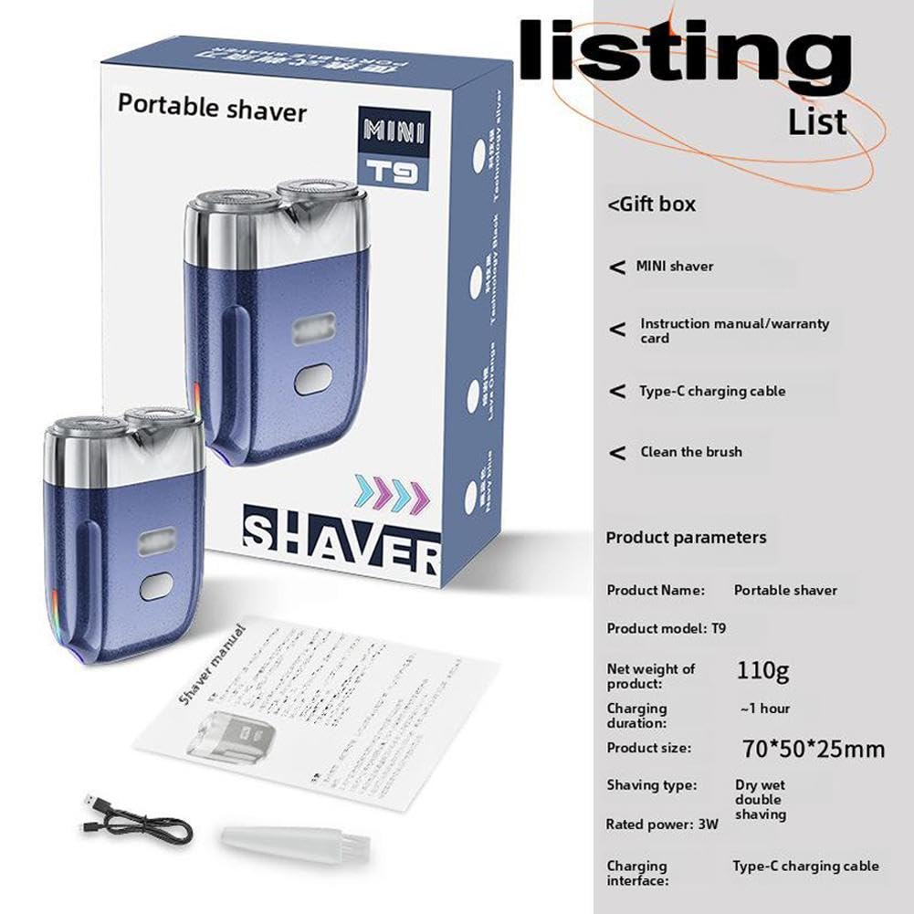 2024 Upgraded Electric Shaver 7200 - Rechargeable Waterproof Men's Razor with Dual Head, Fast 1-Hour Charging | Portable Wet/Dry Shaver for Travel, Gym & Daily Grooming