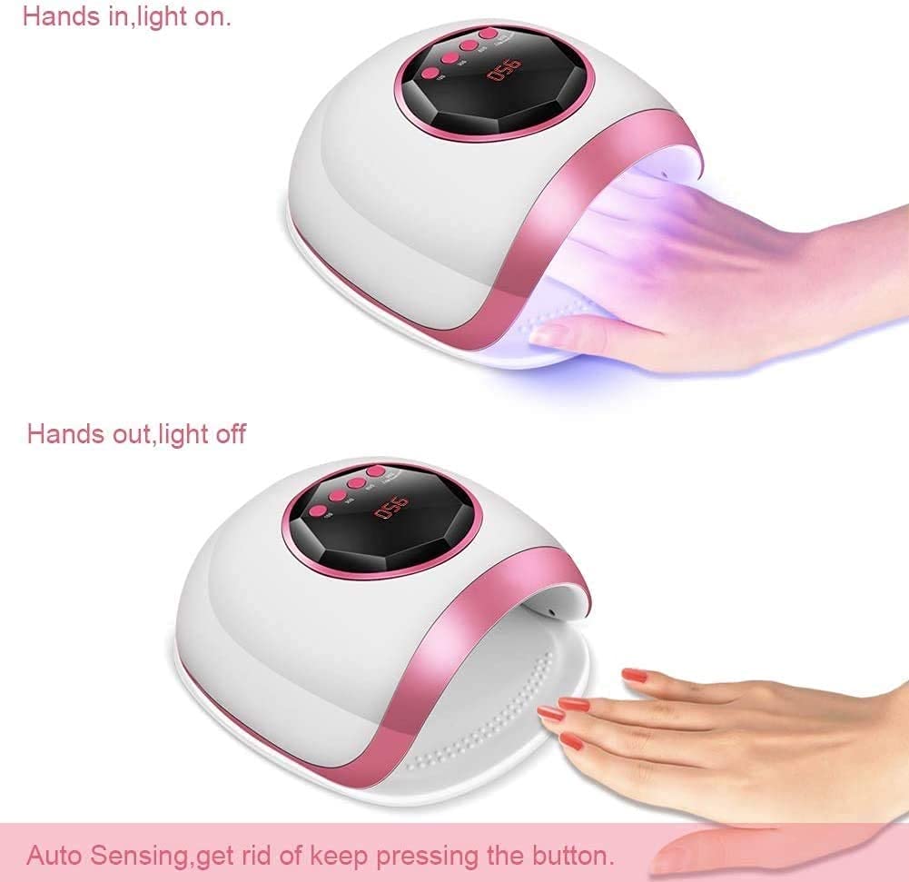 72W Fast UV LED Nail Dryer & Gel Polish Curing Lamp - Professional Nail Art Tool with 4 Timer Settings & Auto Sensor for Fingernails & Toenails - Perfect for Salon, Home Manicure & Pedicure