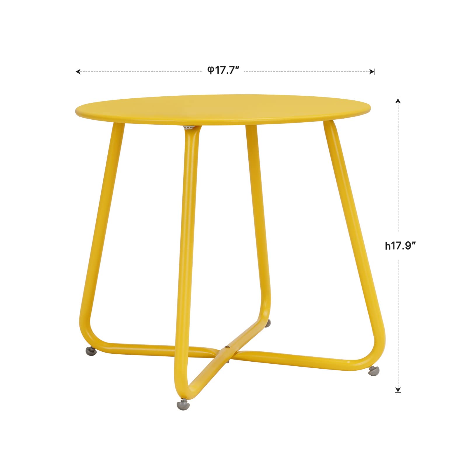 18-inch Round Yellow Small Side Table - End Table & Coffee Table for Living Room, Bedroom, Office & Balcony | Perfect for Drinks, Books & Decor
